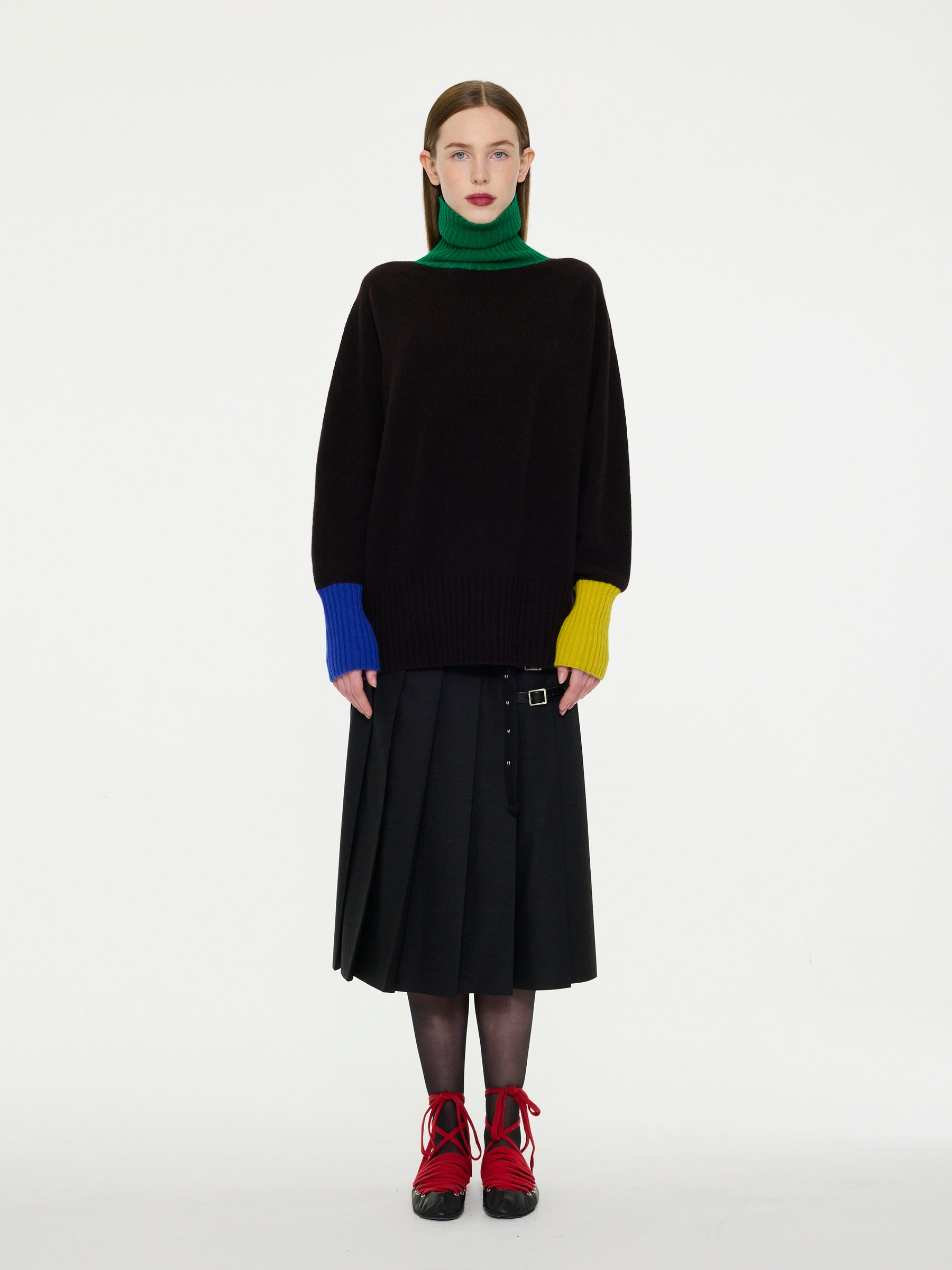 RUDI X Oversized Seam-Free Polo Sweater - Dark Brown
