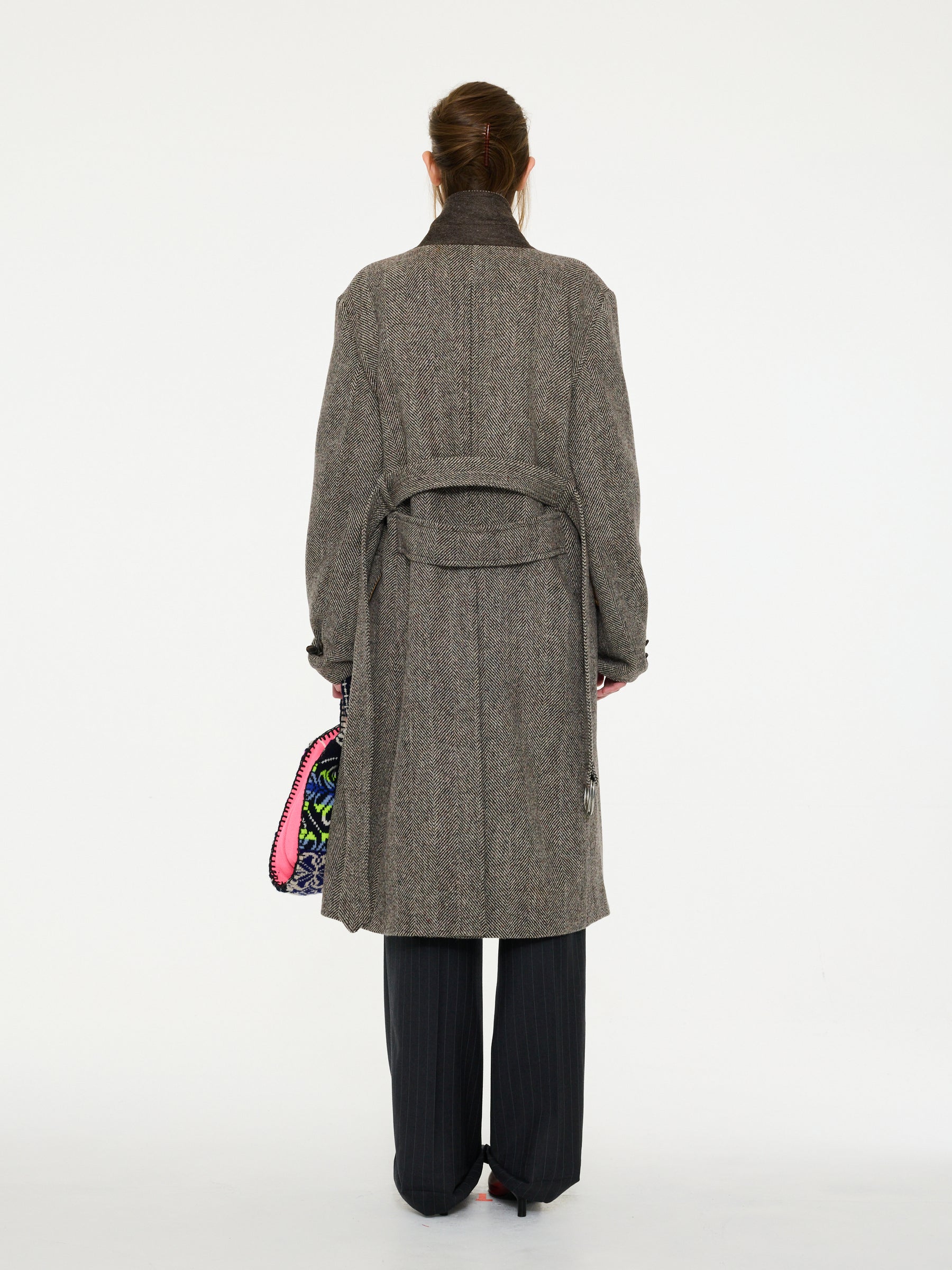 MAX Menswear Styled Overcoat - Brown Herringbone