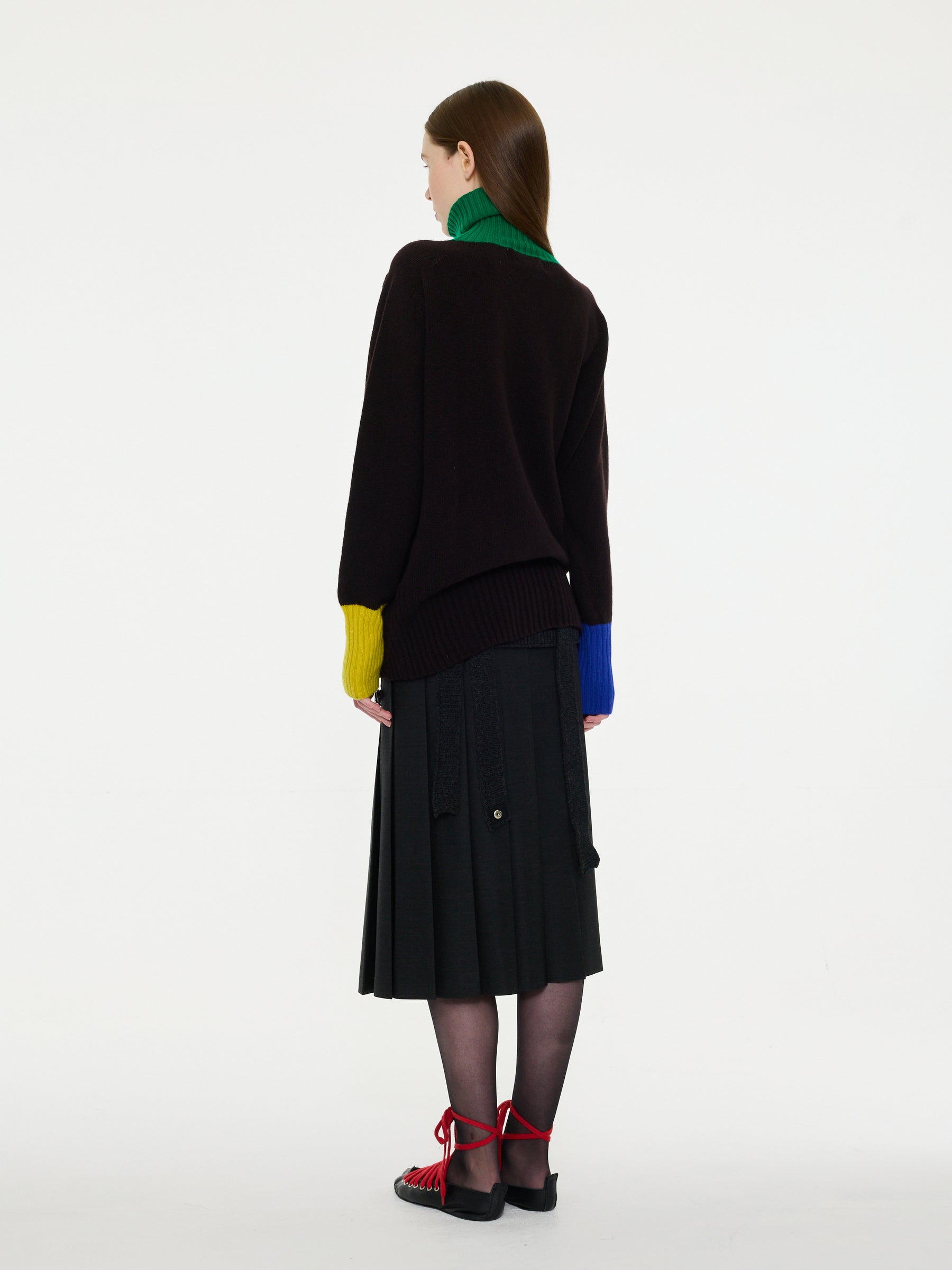 RUDI X Oversized Seam-Free Polo Sweater - Dark Brown