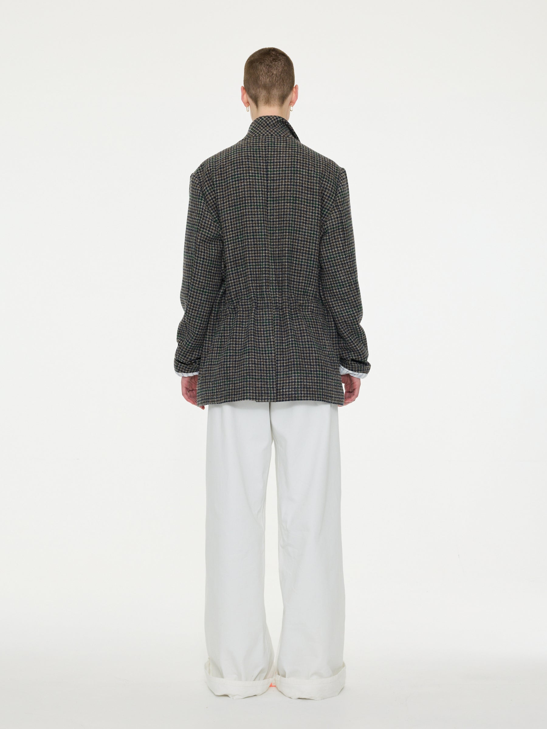 HELMUT Menswear Styled Jacket - Grey Houndstooth