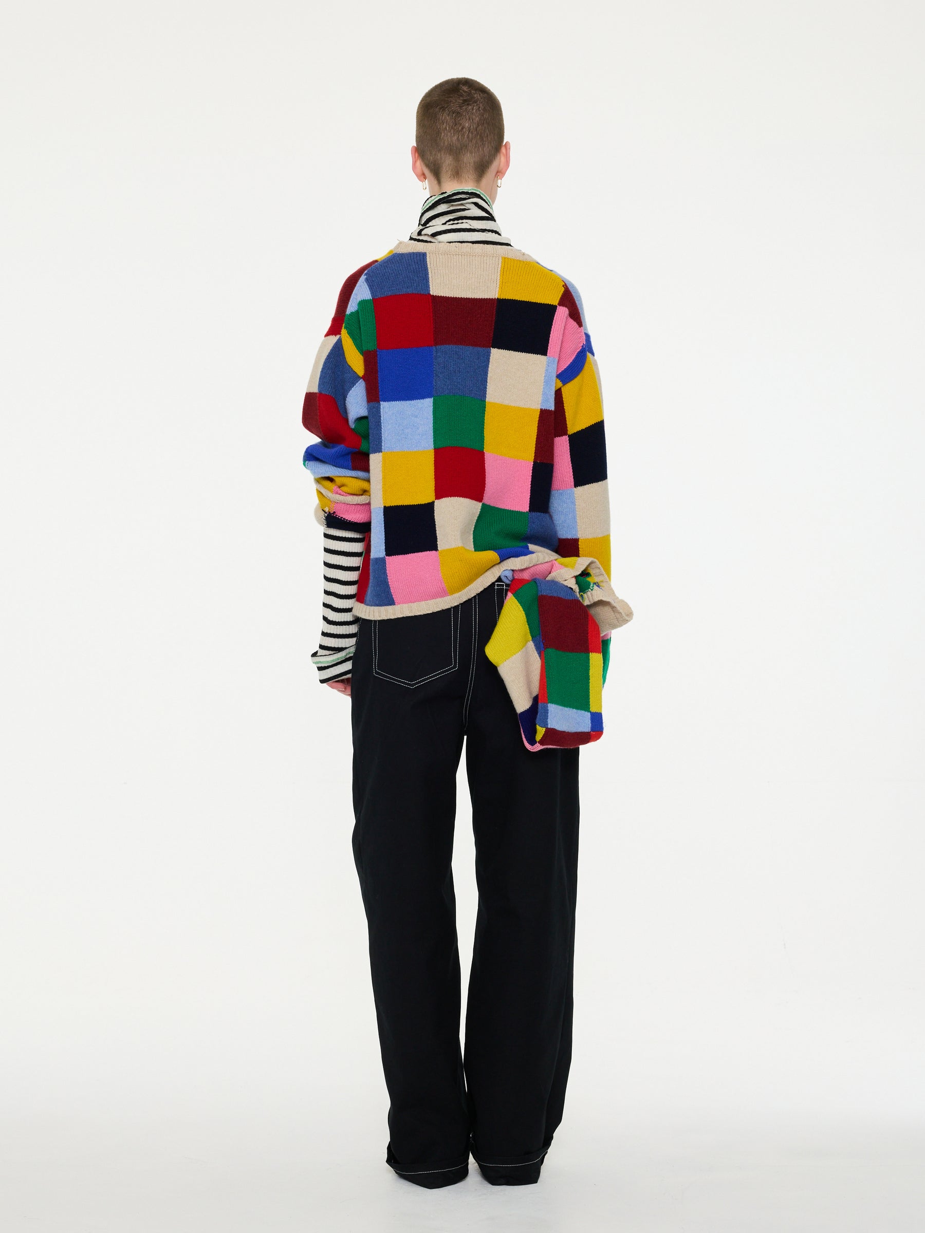 ELMER Loose Fit Patchwork Sweater - Multico