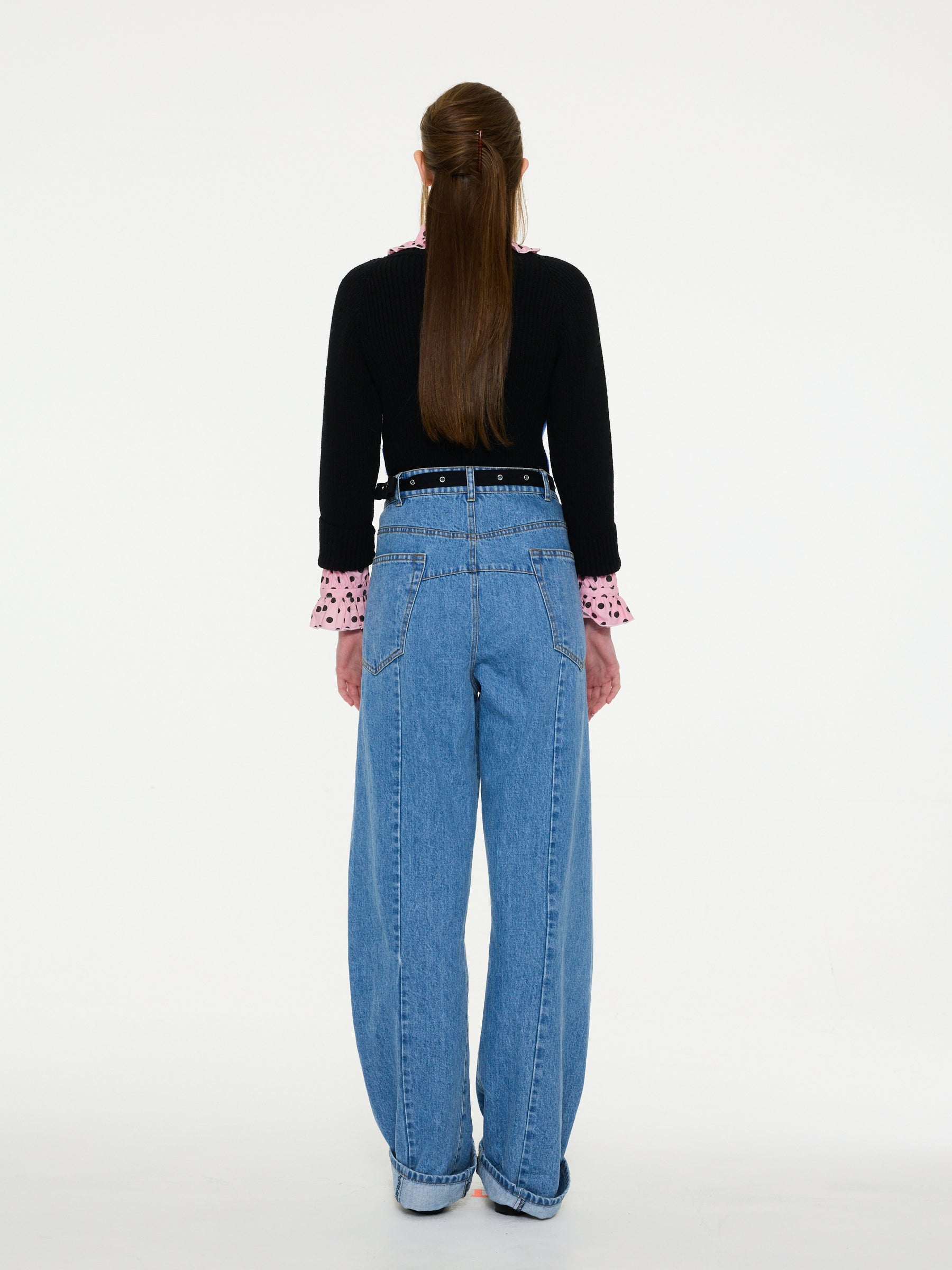 PABLO fitted Hand-knit Harlequin Sweater Using Hand Intarsia Work