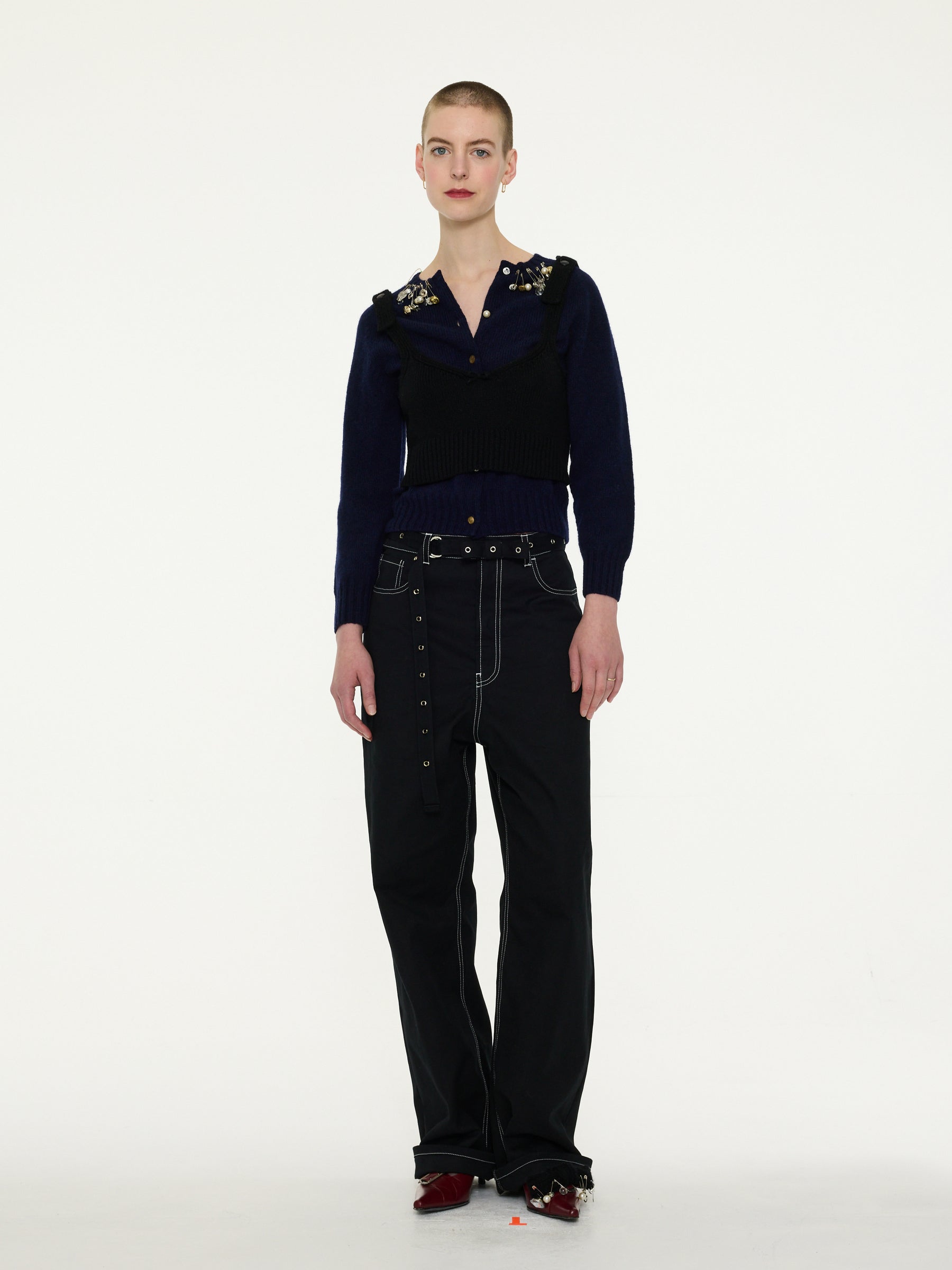 JUERGEN Contrast Stitch Boyfriend Jean - Black
