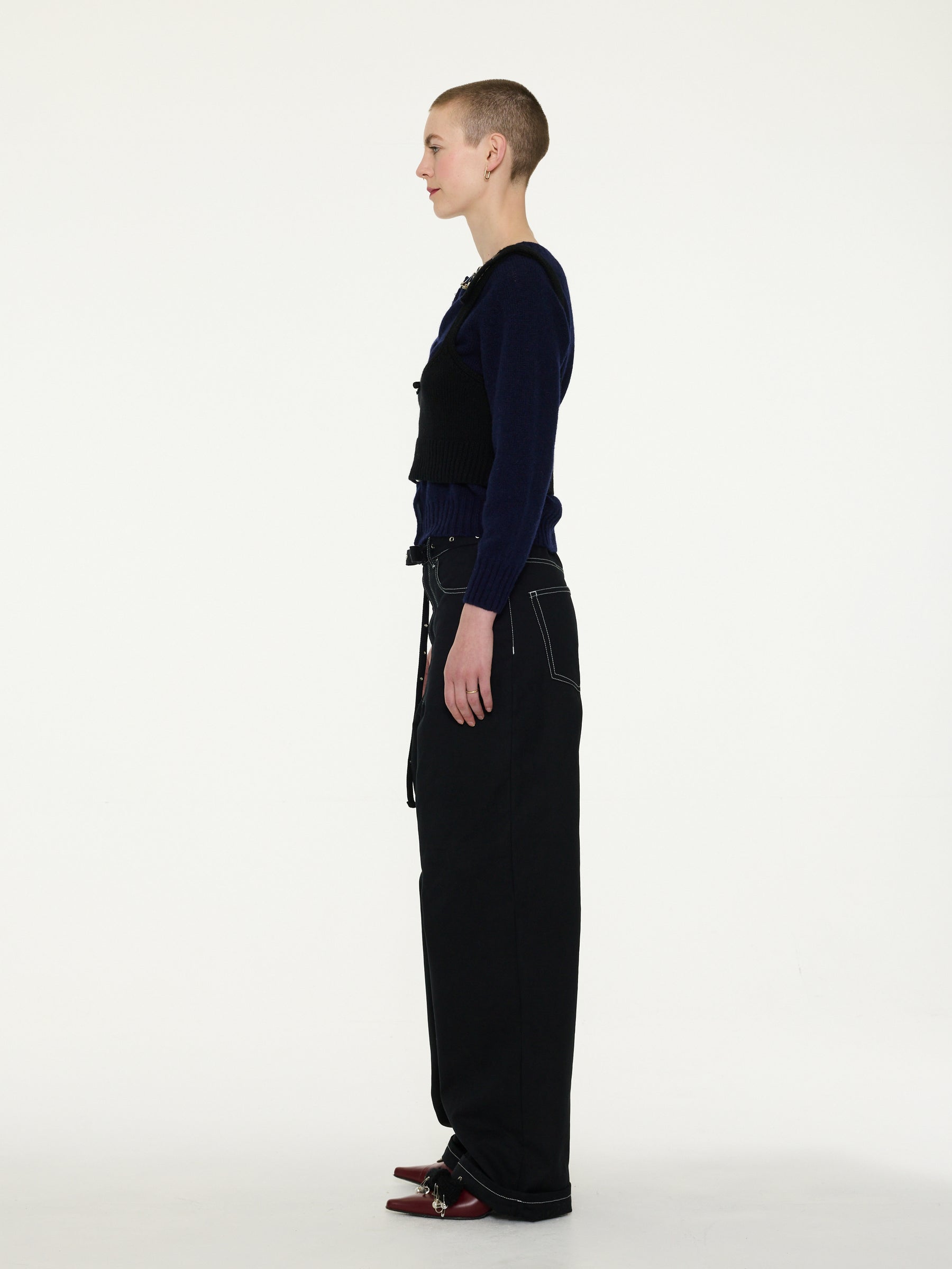 JUERGEN Contrast Stitch Boyfriend Jean - Black