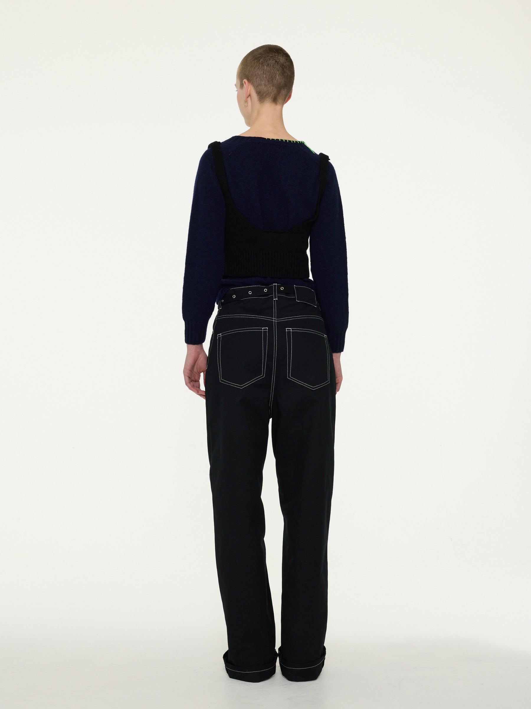 JUERGEN Contrast Stitch Boyfriend Jean - Black