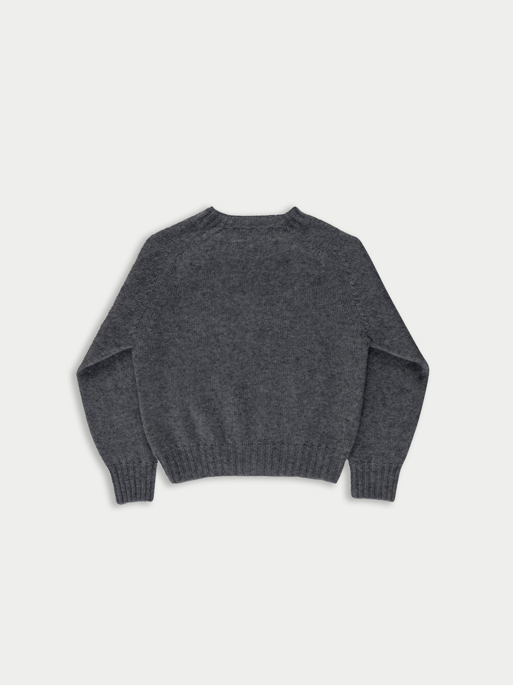 CLARK Crew Neck Shetland Sweater - Dark Grey