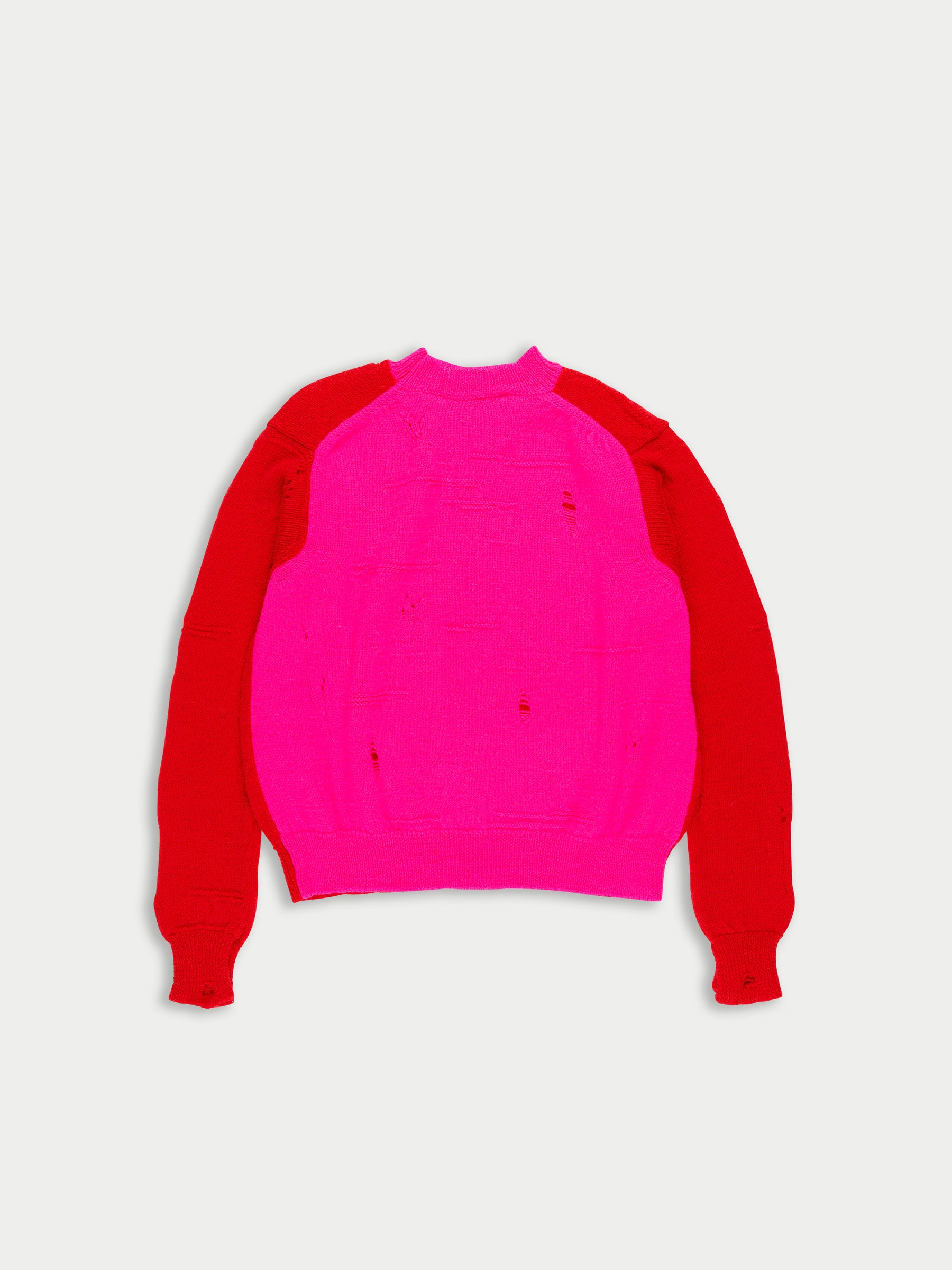 MILLIE Crew Neck Sweater - Red / Neon pink