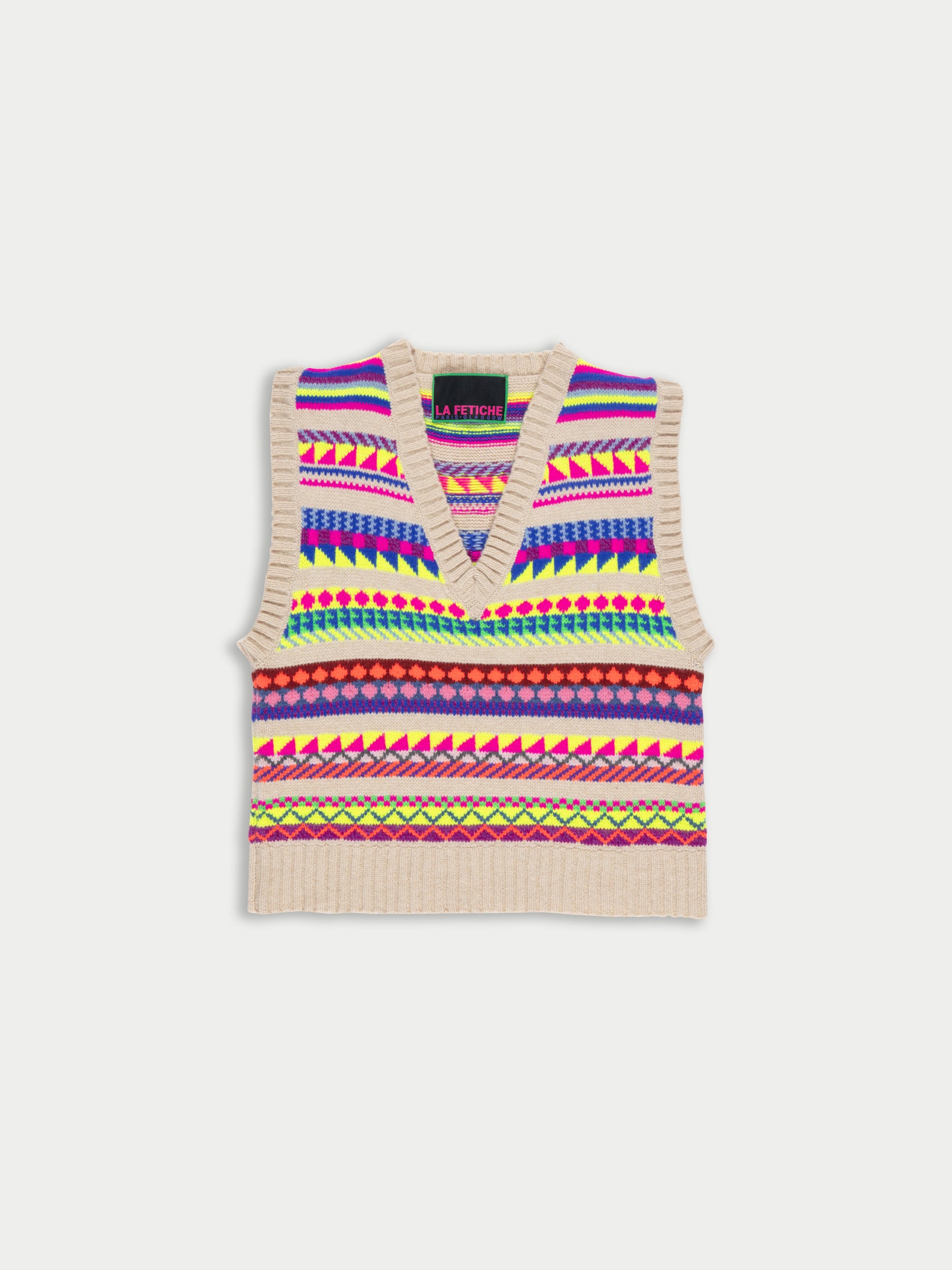 KEATON Multicolour Neon Fairies V neck Vest - Multico