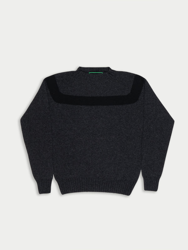 OSSIE Traditional Seam Free Sweater - Grey/ Black