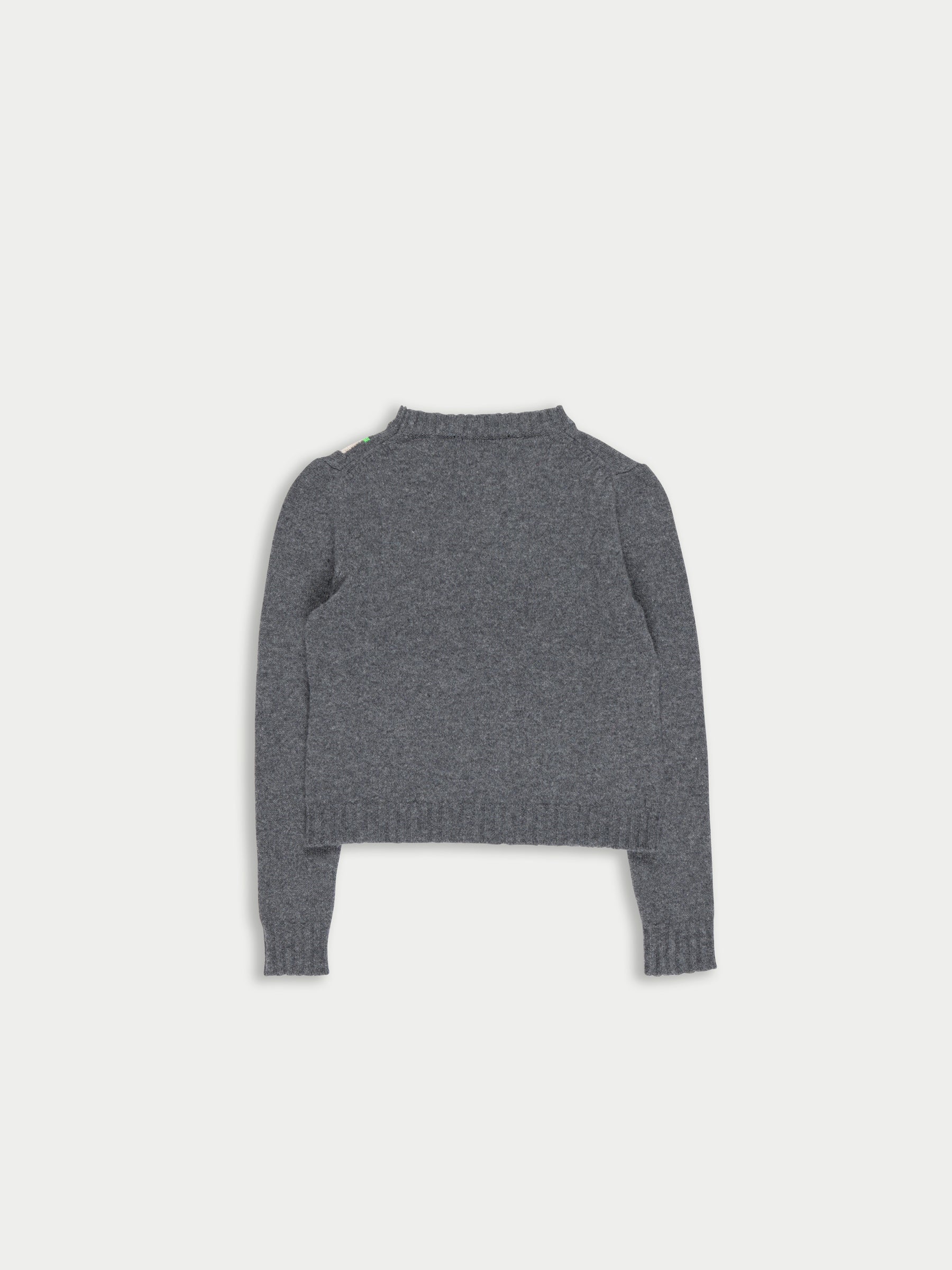 ROXANNE Lambswool Crew Neck Sweater - Grey / Multico