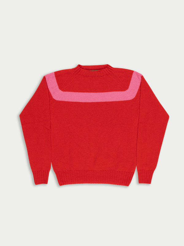 OSSIE Traditional Seam free Sweater - Red/ Pink