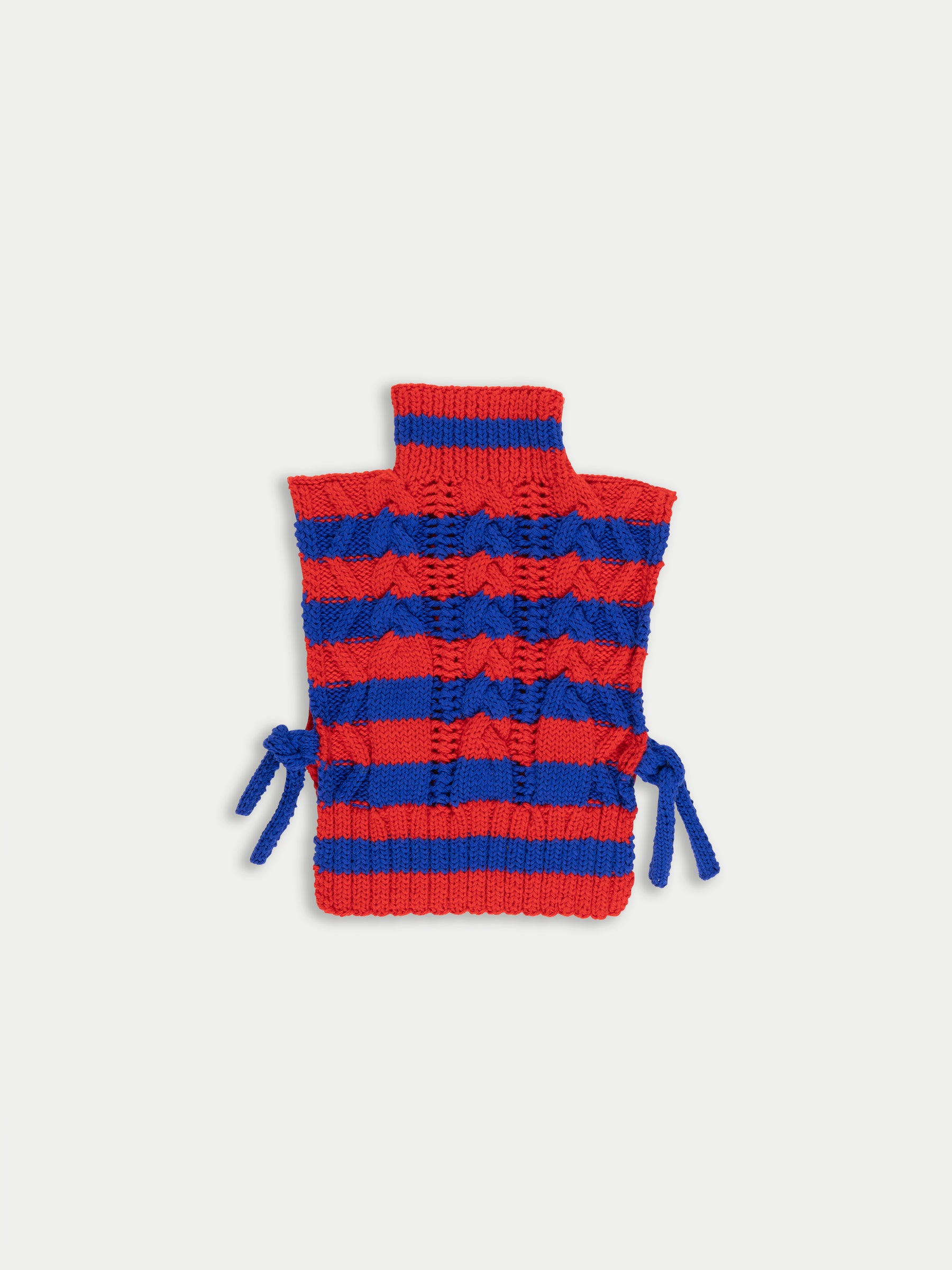 POSY Striped Cable Knit Vest - Red /  Blue