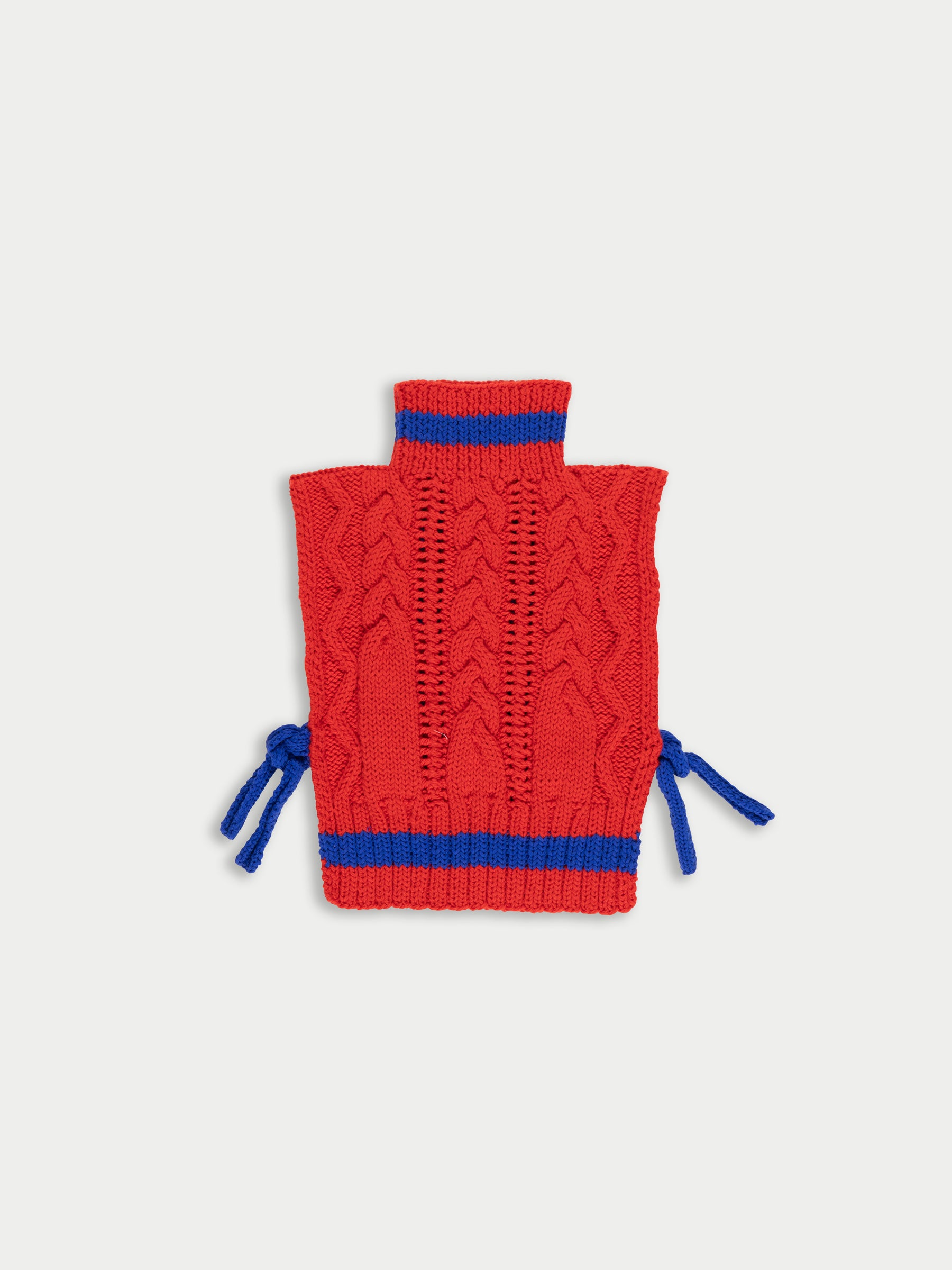 POSY Striped Cable Knit Vest - Red /  Blue