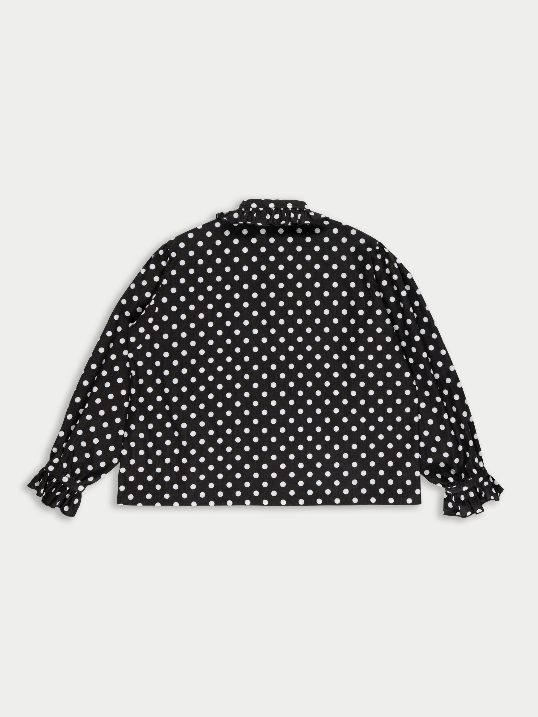 JANE Spot Printed Cotton Blouse - Black / White
