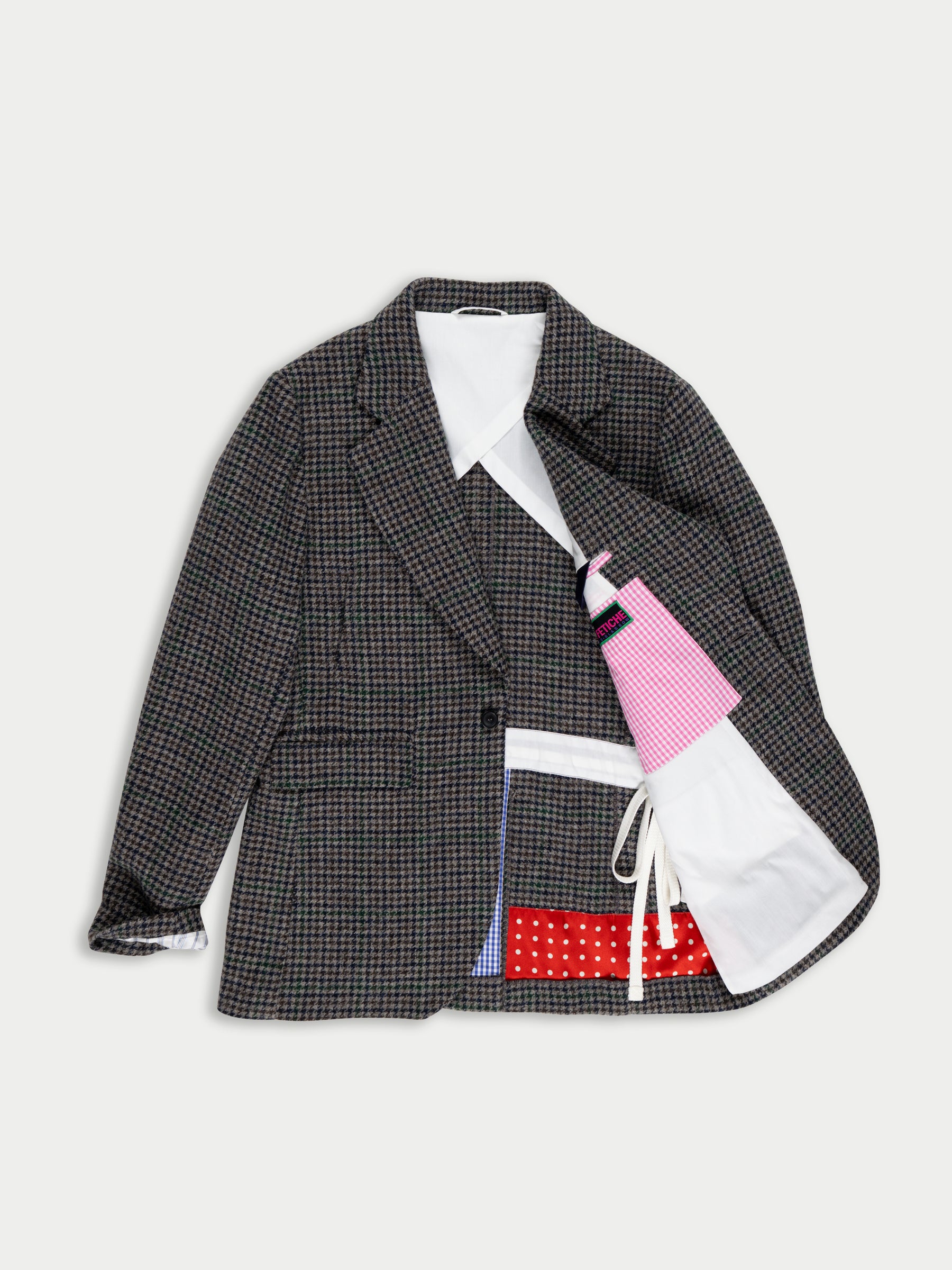 HELMUT Menswear Styled Jacket - Grey Houndstooth