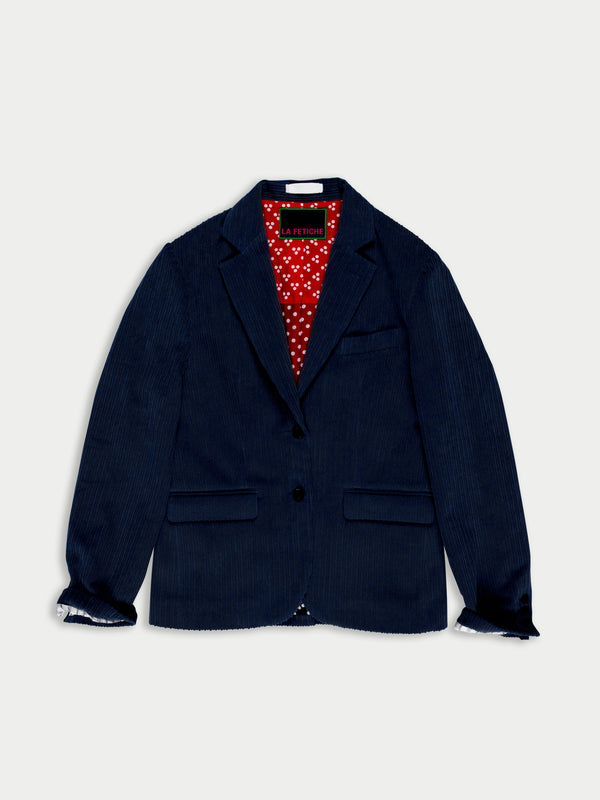 ANNIE Mens Style Corduroy Jacket - Navy