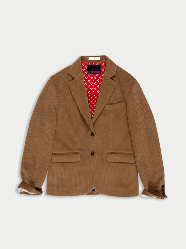 ANNIE Mens Style Corduroy Jacket - Brown