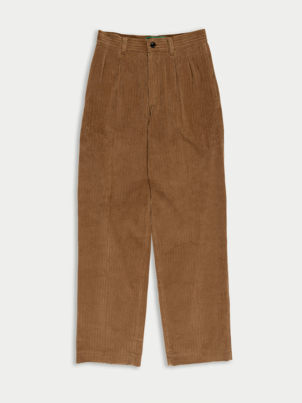 DAHO Pleated Tailored Corduroy Pant - Brown