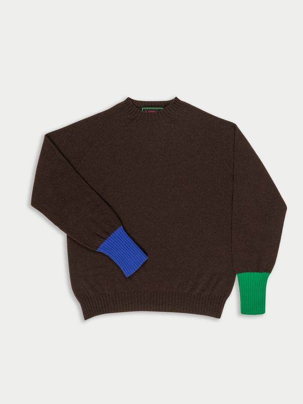 BRYAN Unisex Lambswool Sweater - Dark Brown