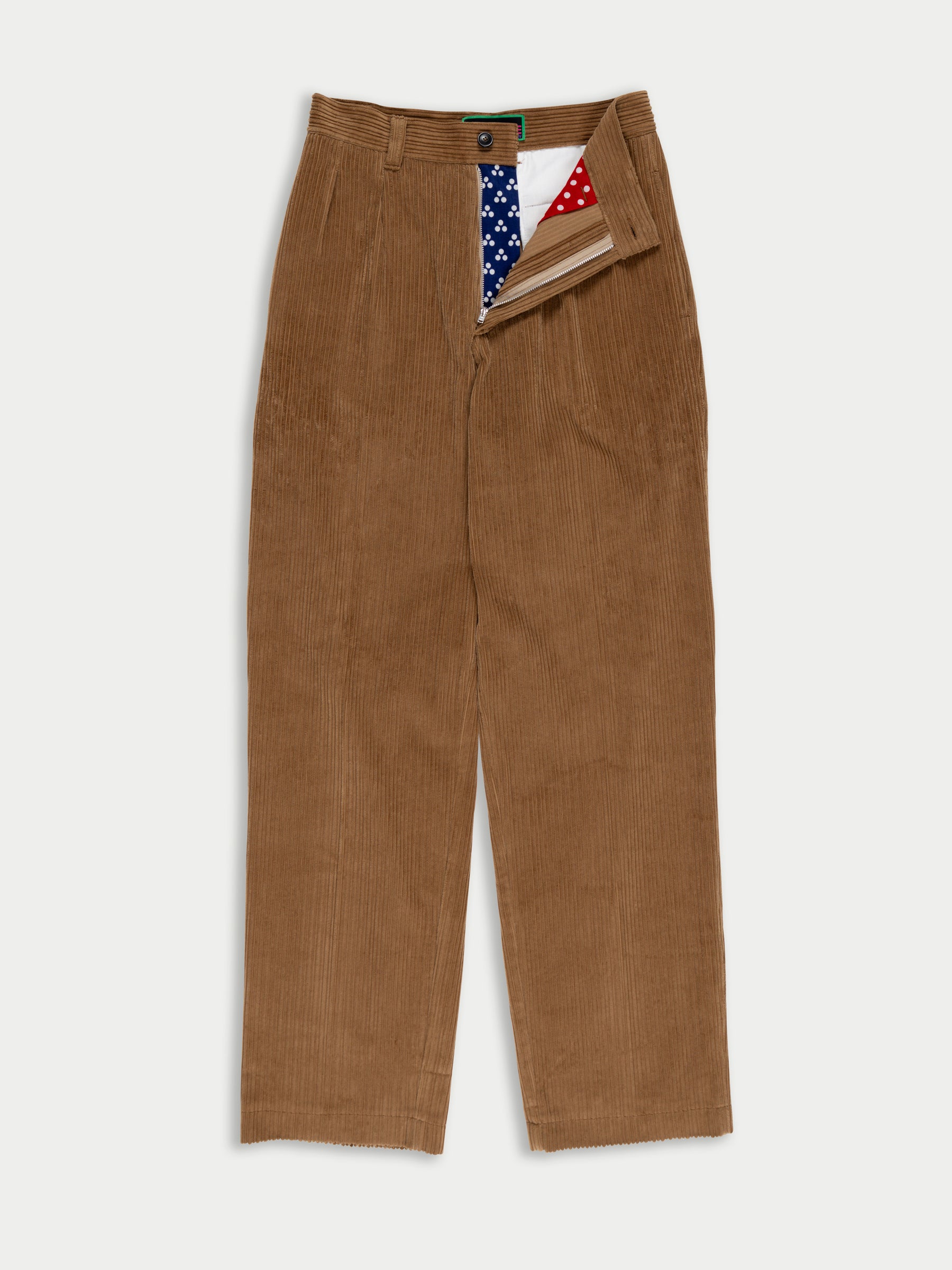 DAHO Pleated Tailored Corduroy Pant - Brown