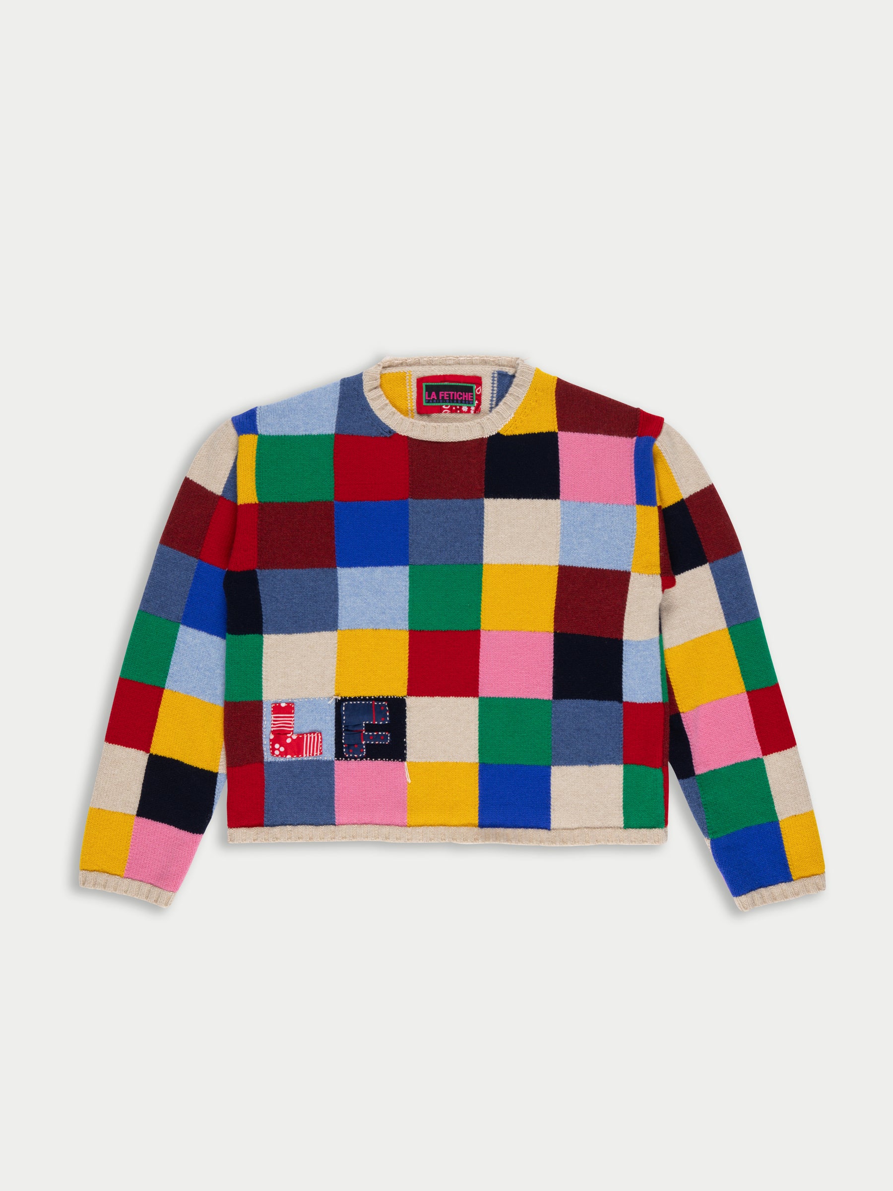 ELMER Loose Fit Patchwork Sweater - Multico
