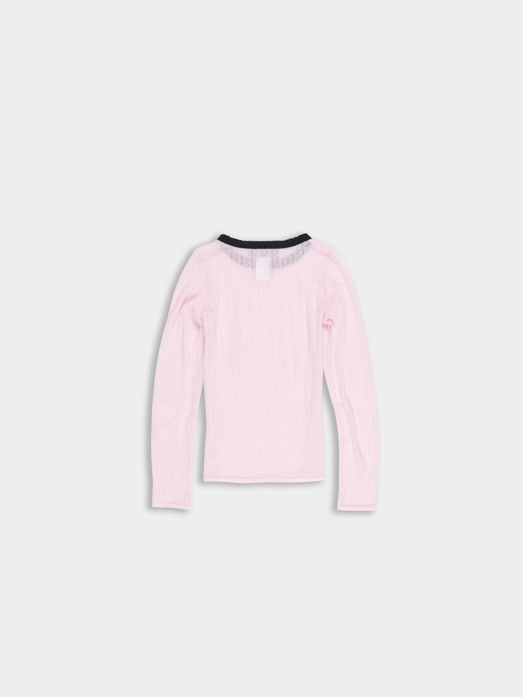 JACKIE Fine Weight Pointelle Top - Pale Pink