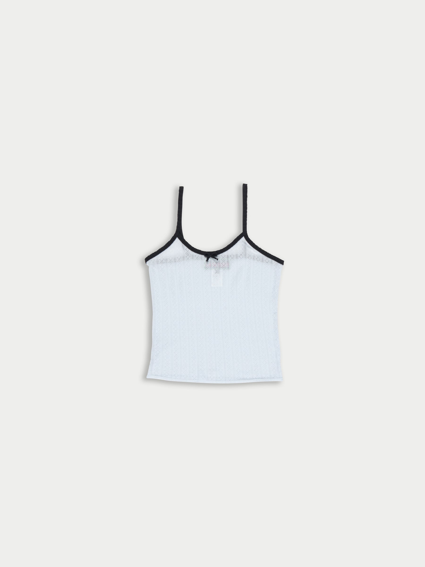 JADE Fineweight Pointelle Vest Top - Light Blue