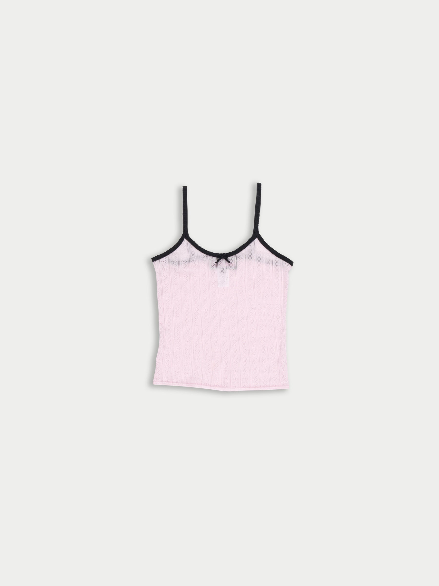 JADE Fine Weight Pointelle Vest Top - Pale Pink