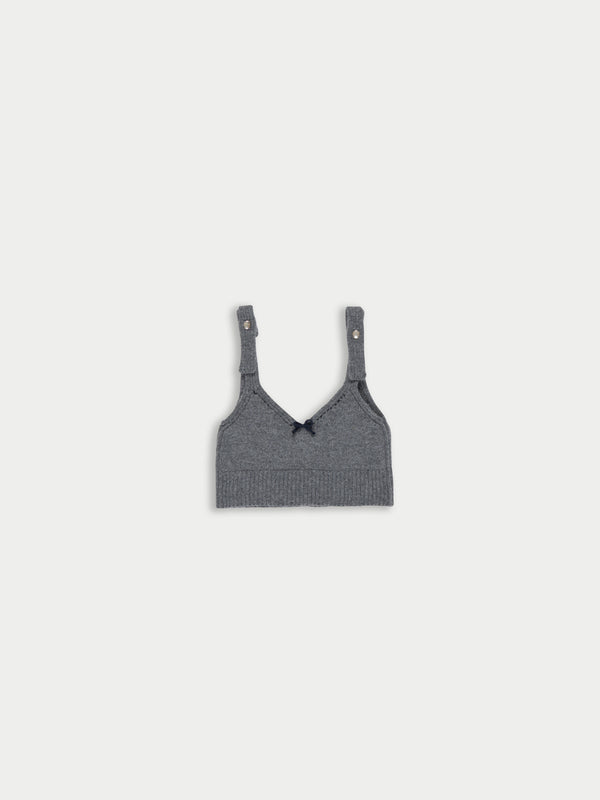 JOSEPHINE Knitted Ribbed Bralette - Grey