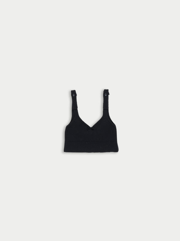 JOSEPHINE Knitted Ribbed Bralette - Black