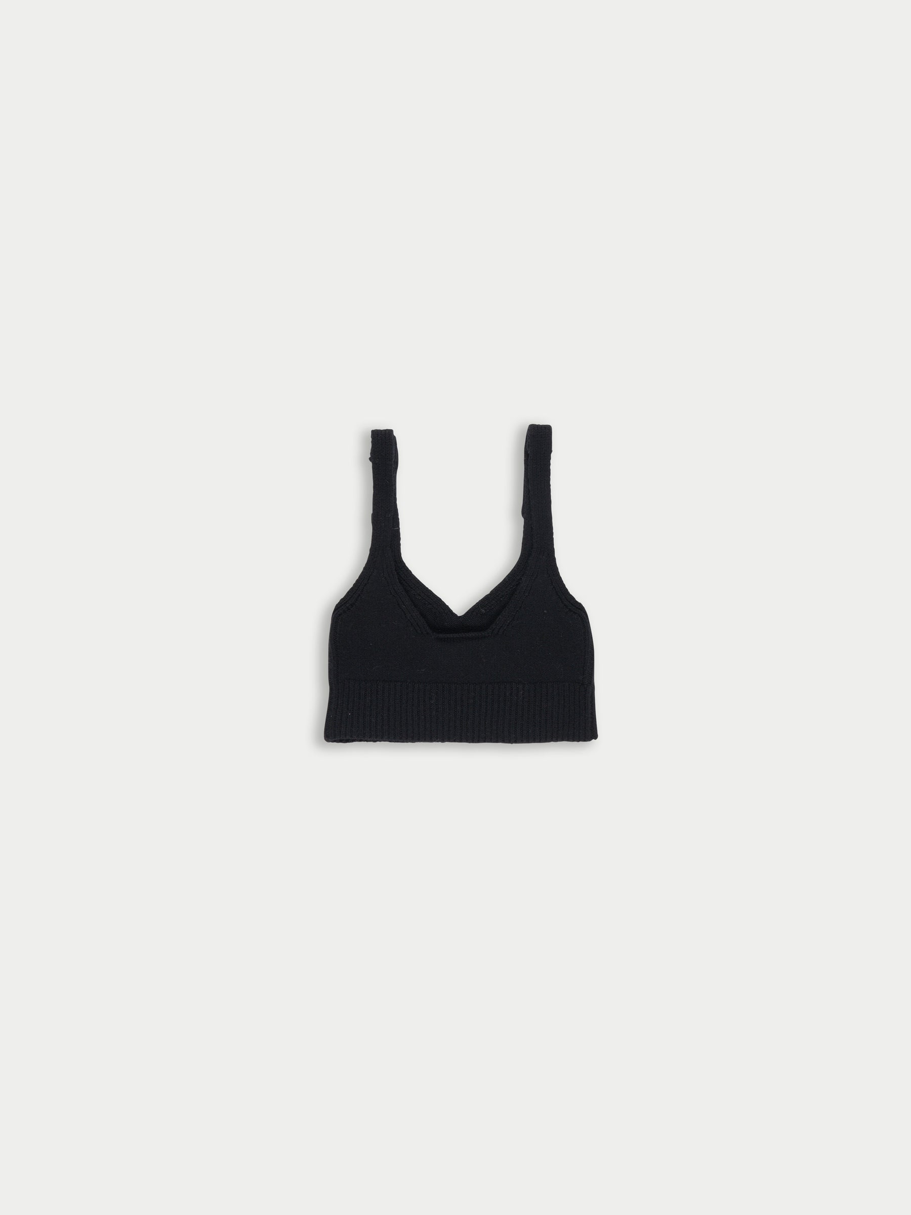 JOSEPHINE Knitted Ribbed Bralette - Black