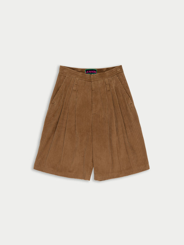 JACK Tailored Mid Length Corduroy Shorts - Brown