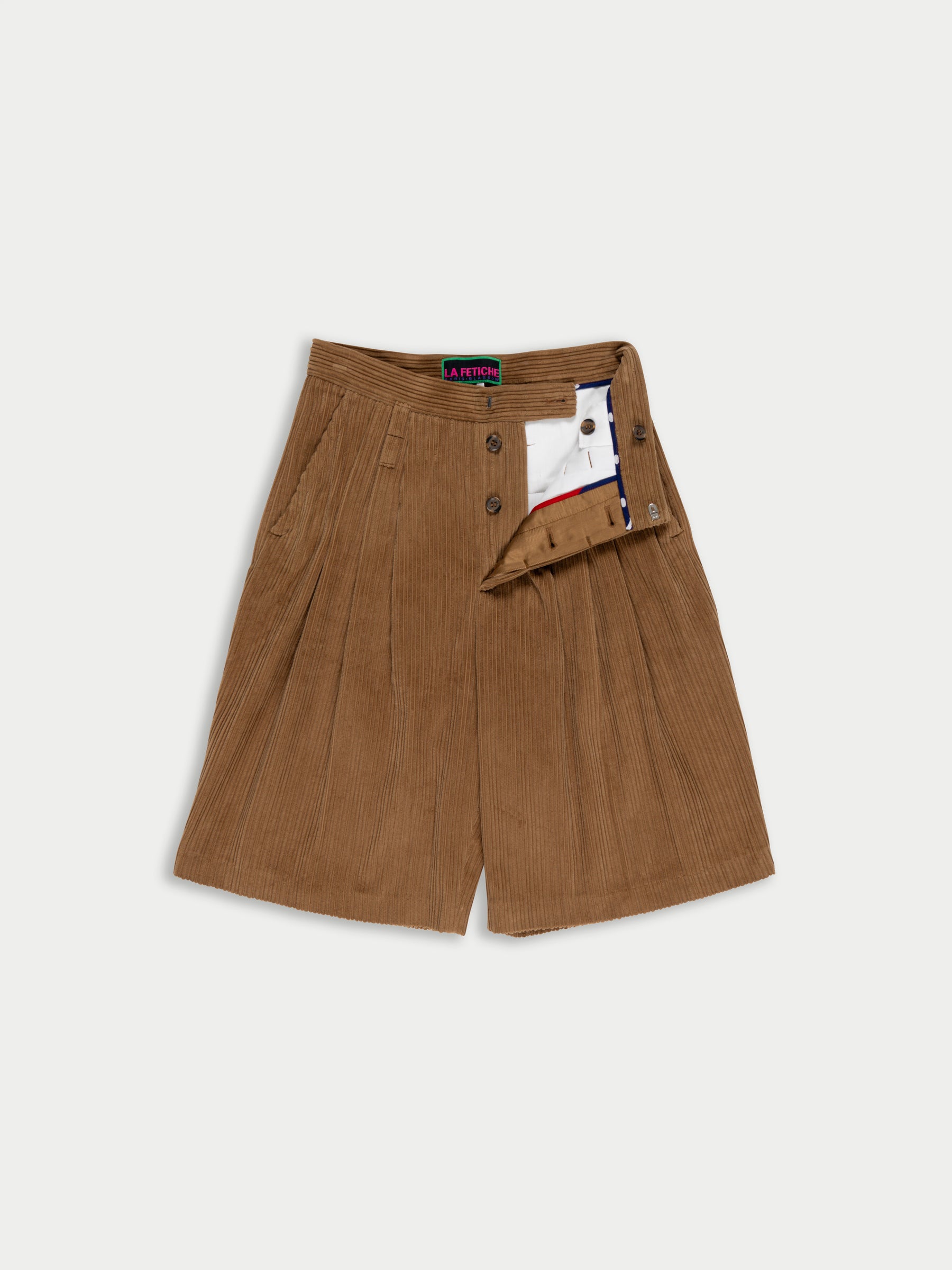 JACK Tailored Mid Length Corduroy Shorts - Brown