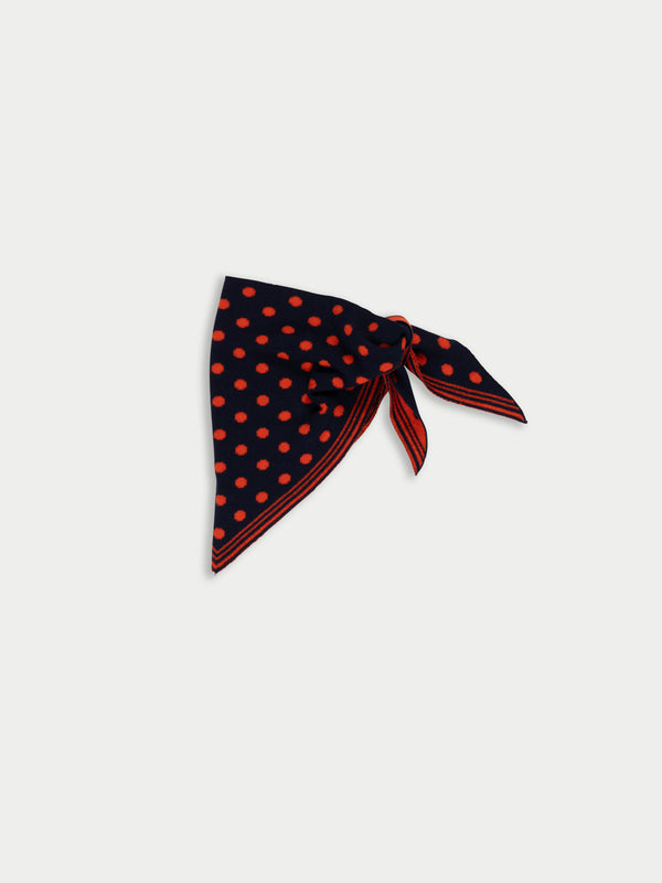 LIVA Reversible Polka Dot Foulard - Navy / Red