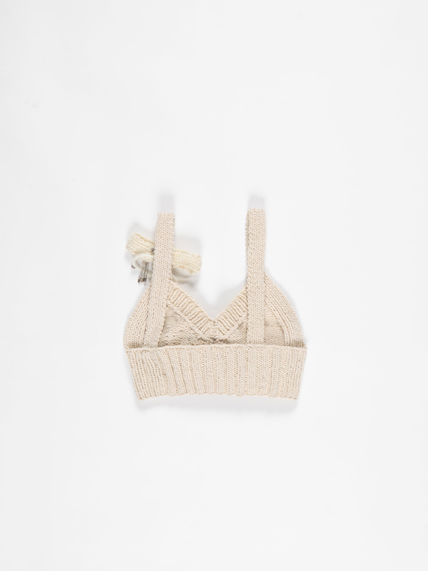 LUCIA Hand Knitted Embellished Bralette - Ecru