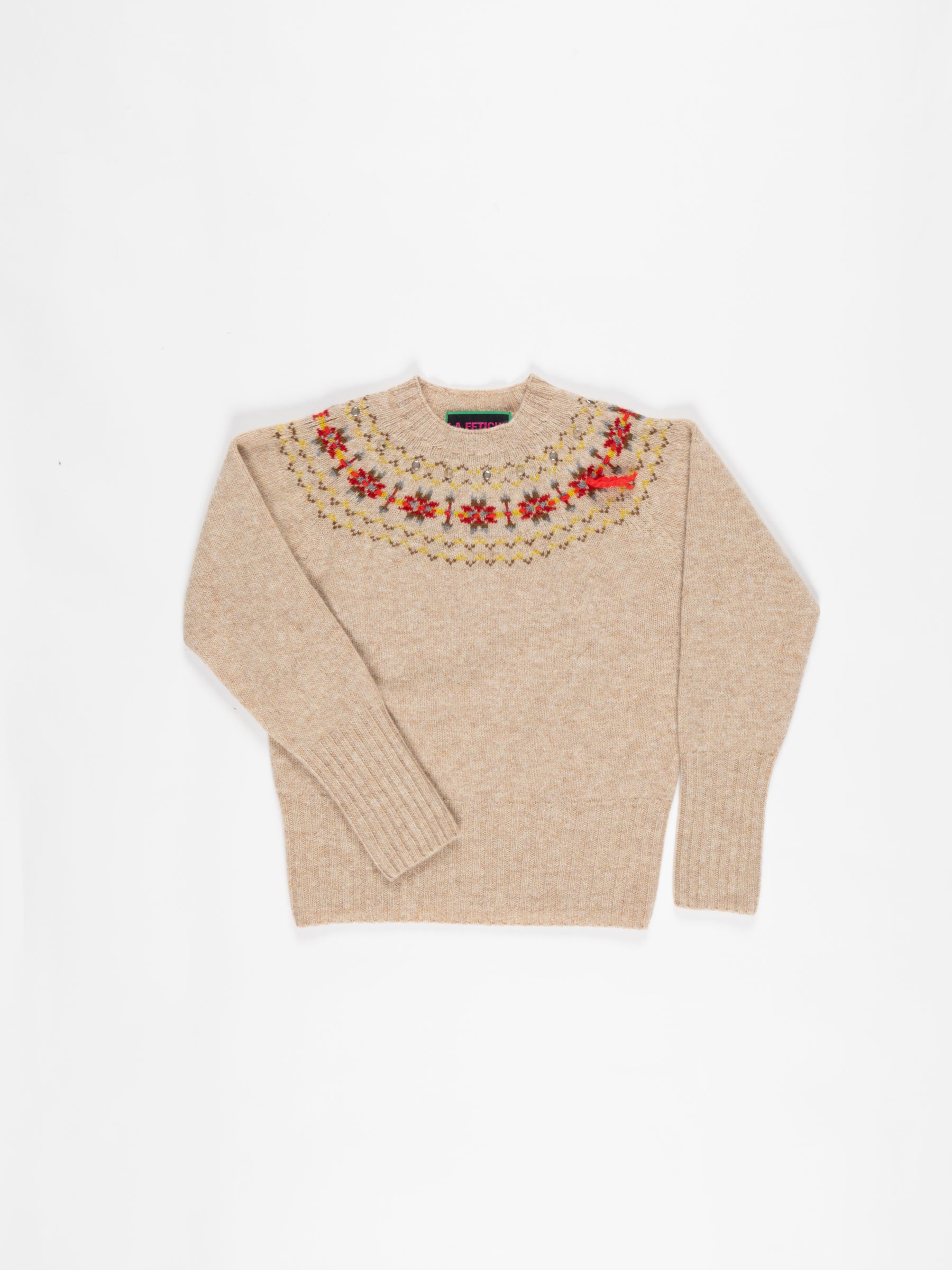 BARBARA Traditional Crafted Fairisle Sweater - Ecru