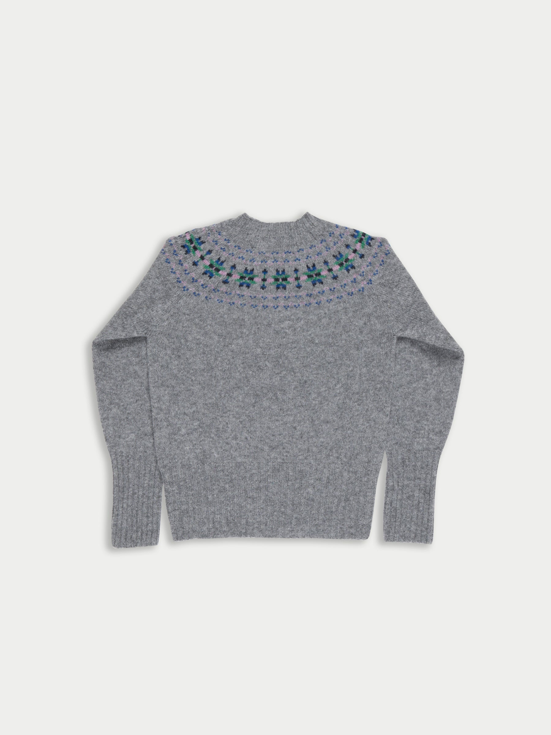 BABS Embellished Fairisle Shetland Sweater - Grey