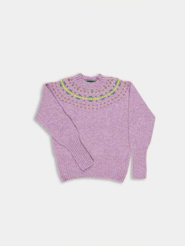 BARBARA Fairisle Shetland Sweater - Lilac