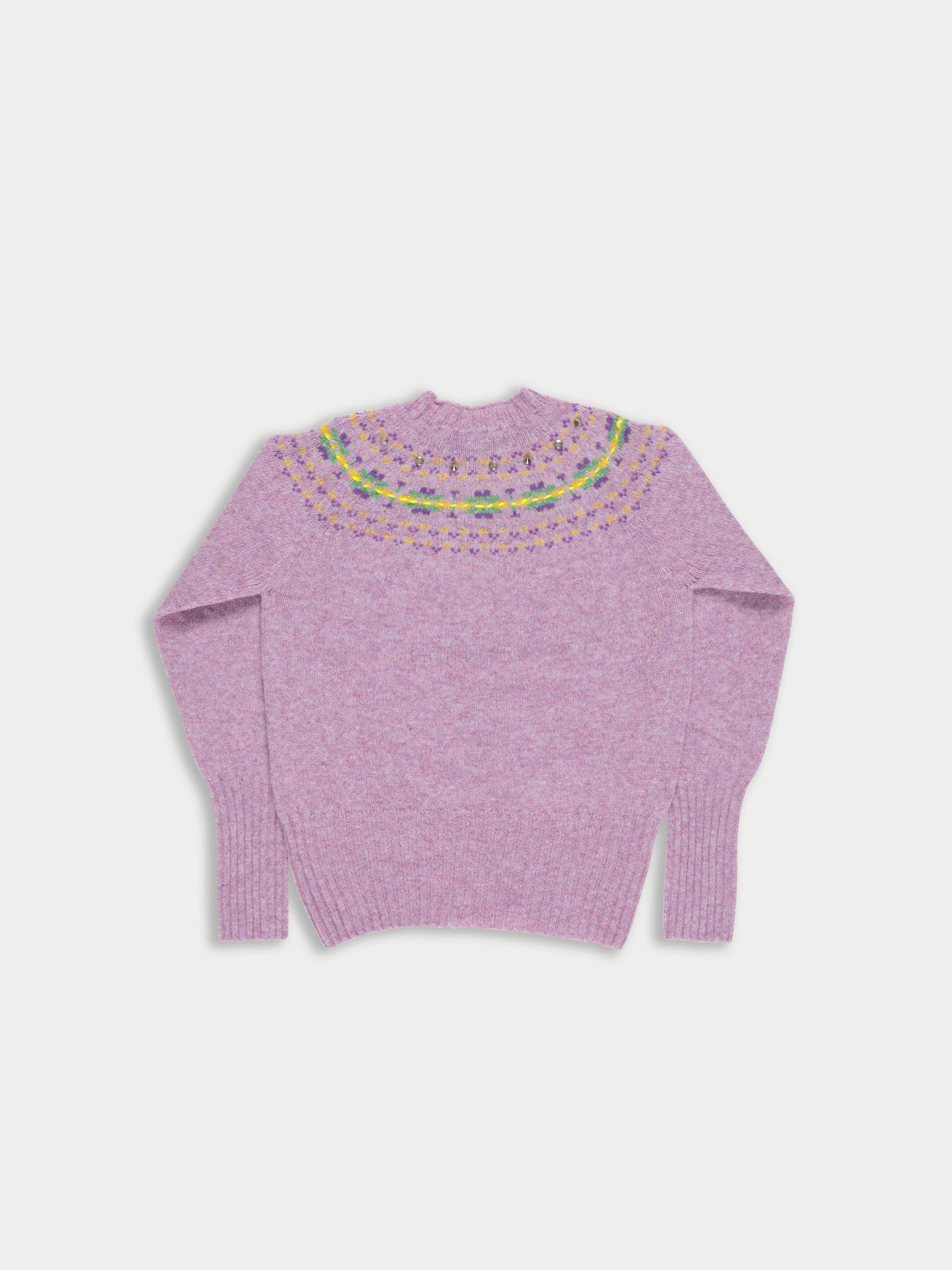 BARBARA Fairisle Shetland Sweater - Lilac