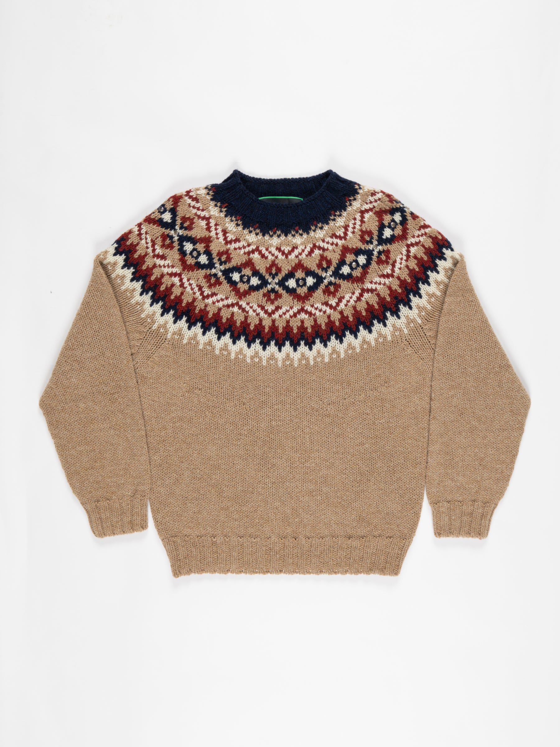 ARI Chunky Fairisle Sweater - Beige
