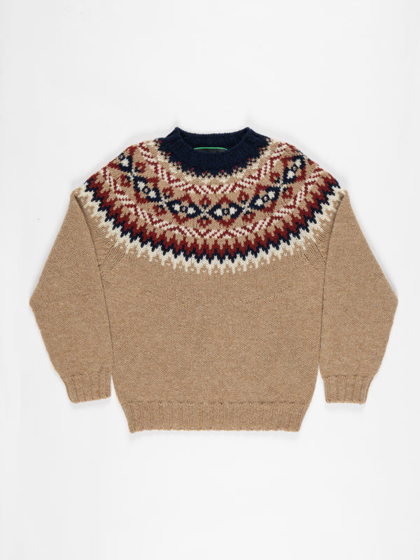 ARI Chunky Fairisle Sweater - Beige