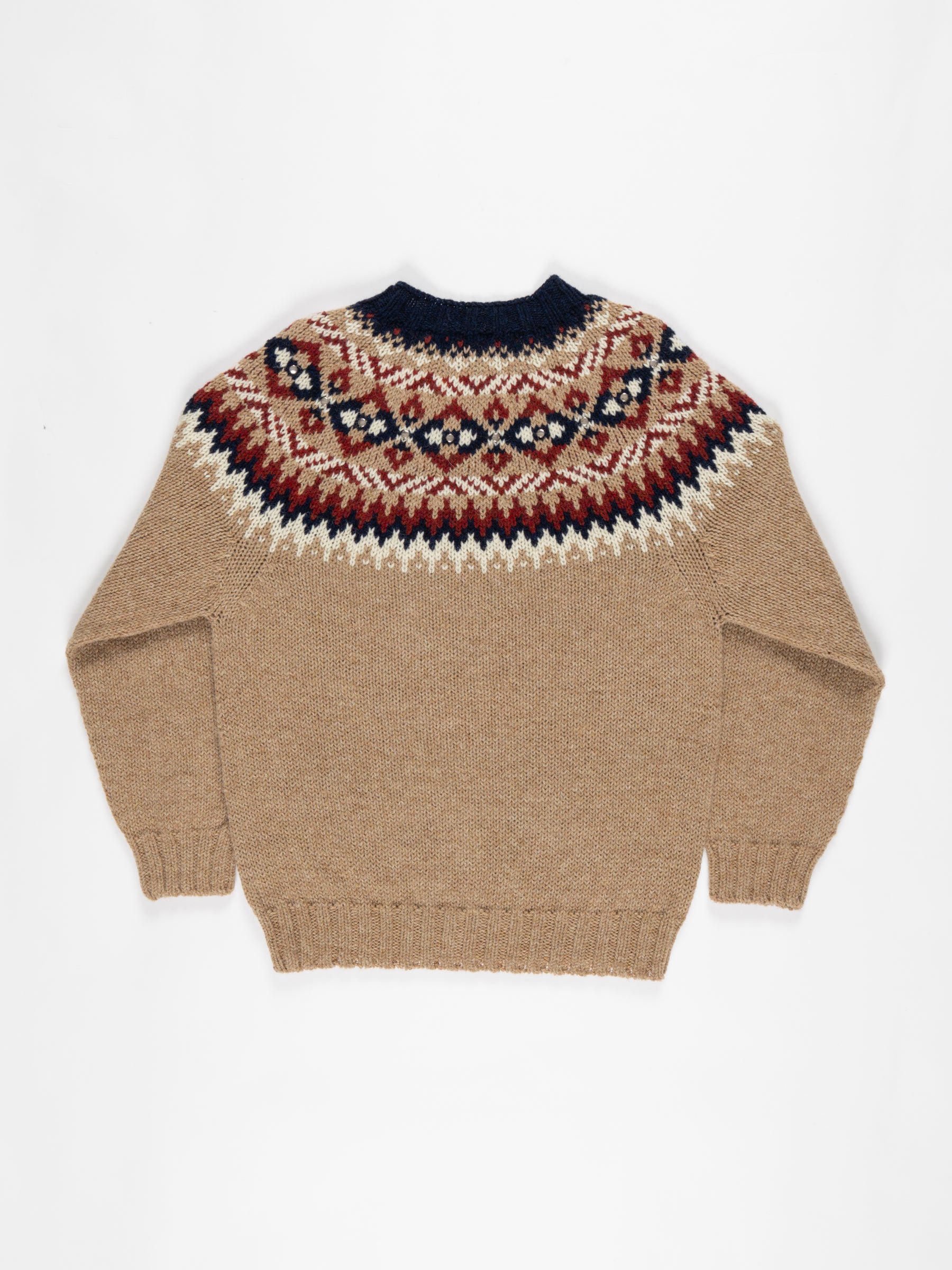 ARI Chunky Fairisle Sweater - Beige
