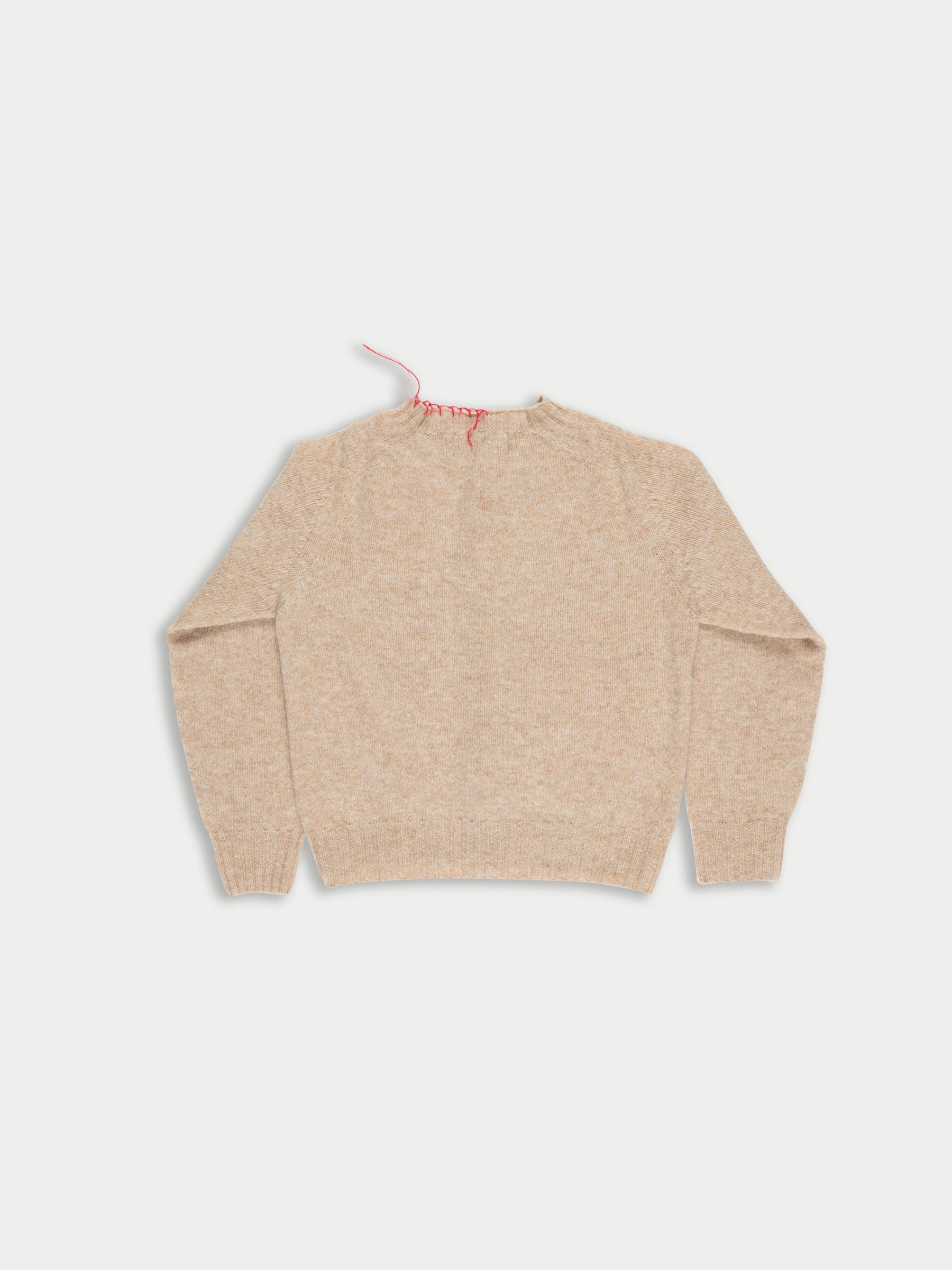 ERIN Crew Neck Shetland Cardigan - Oatmeal