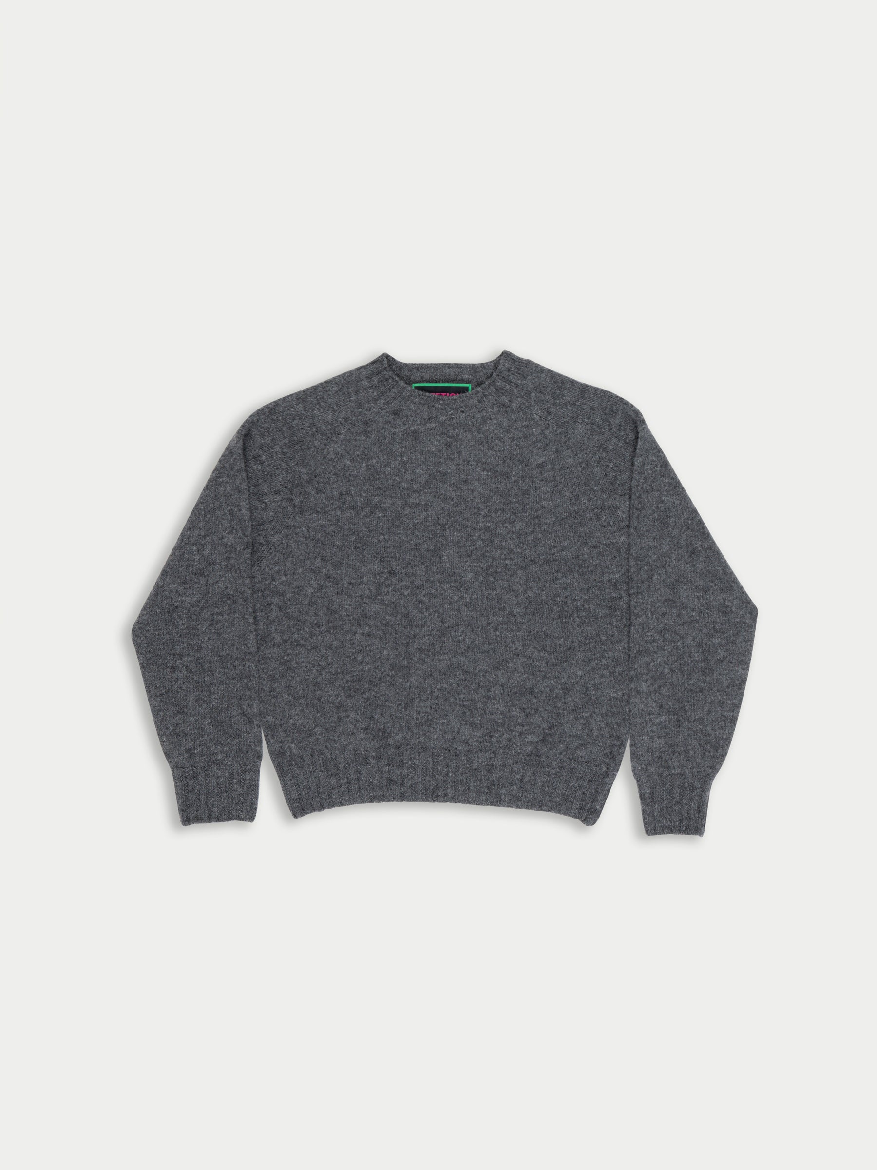 FIFI Crew Neck Shetland Sweater - Dark Grey