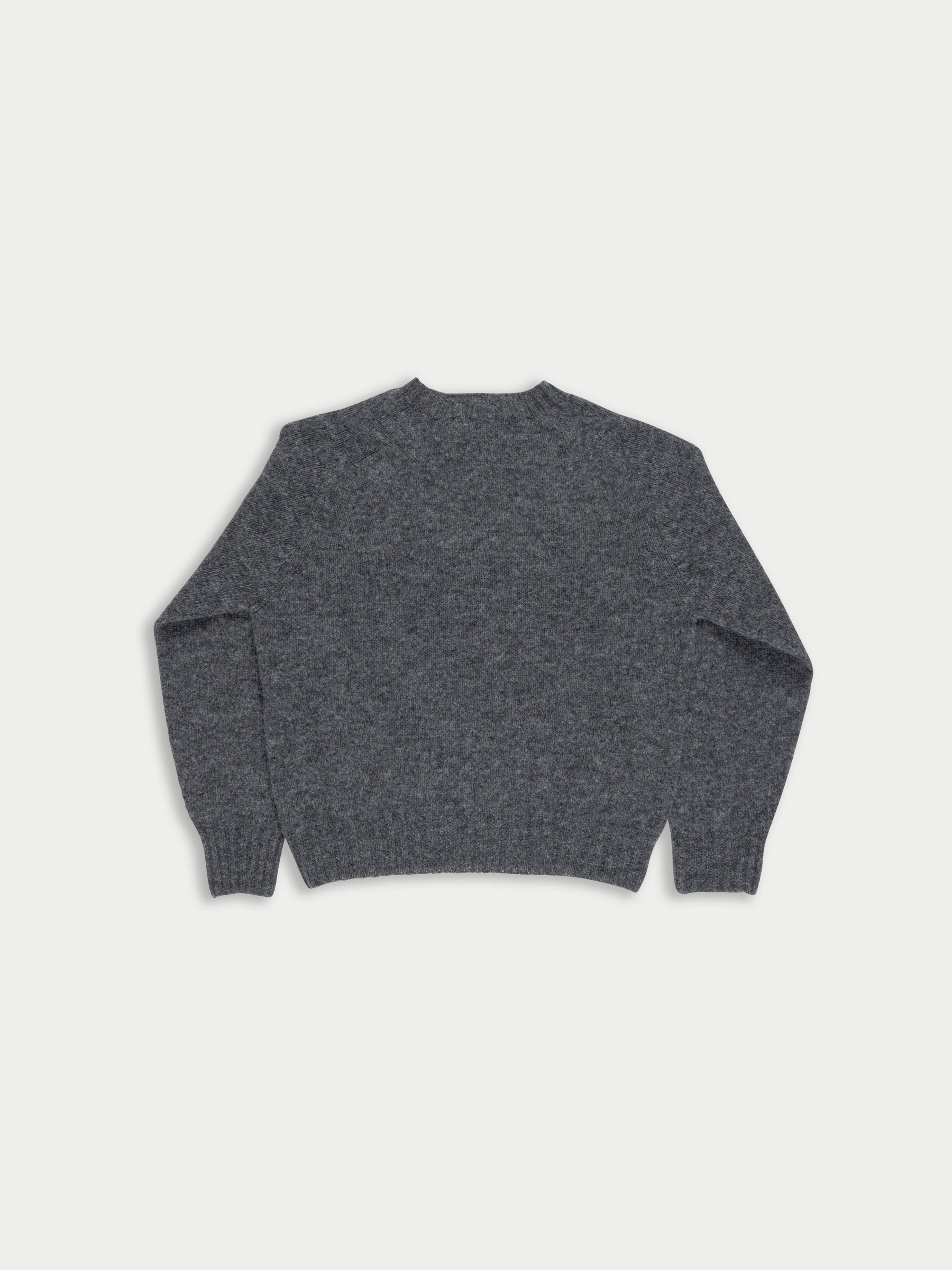 FIFI Crew Neck Shetland Sweater - Dark Grey