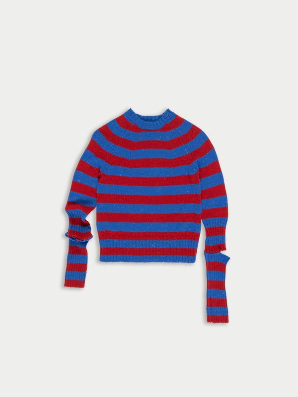 STEVIE Skinny Striped Sweater - Red/ Blue