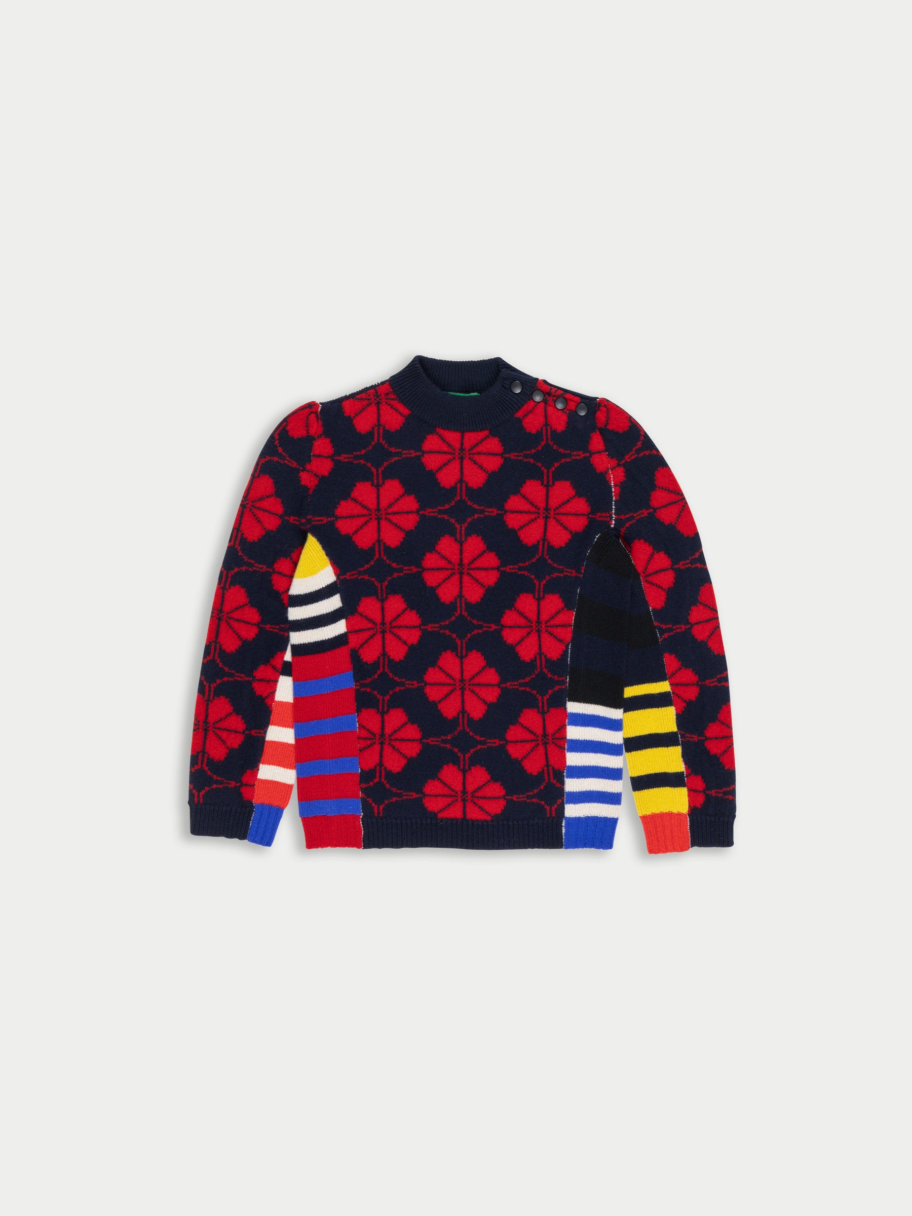 MAE FLOWER Sweater - Navy / Red