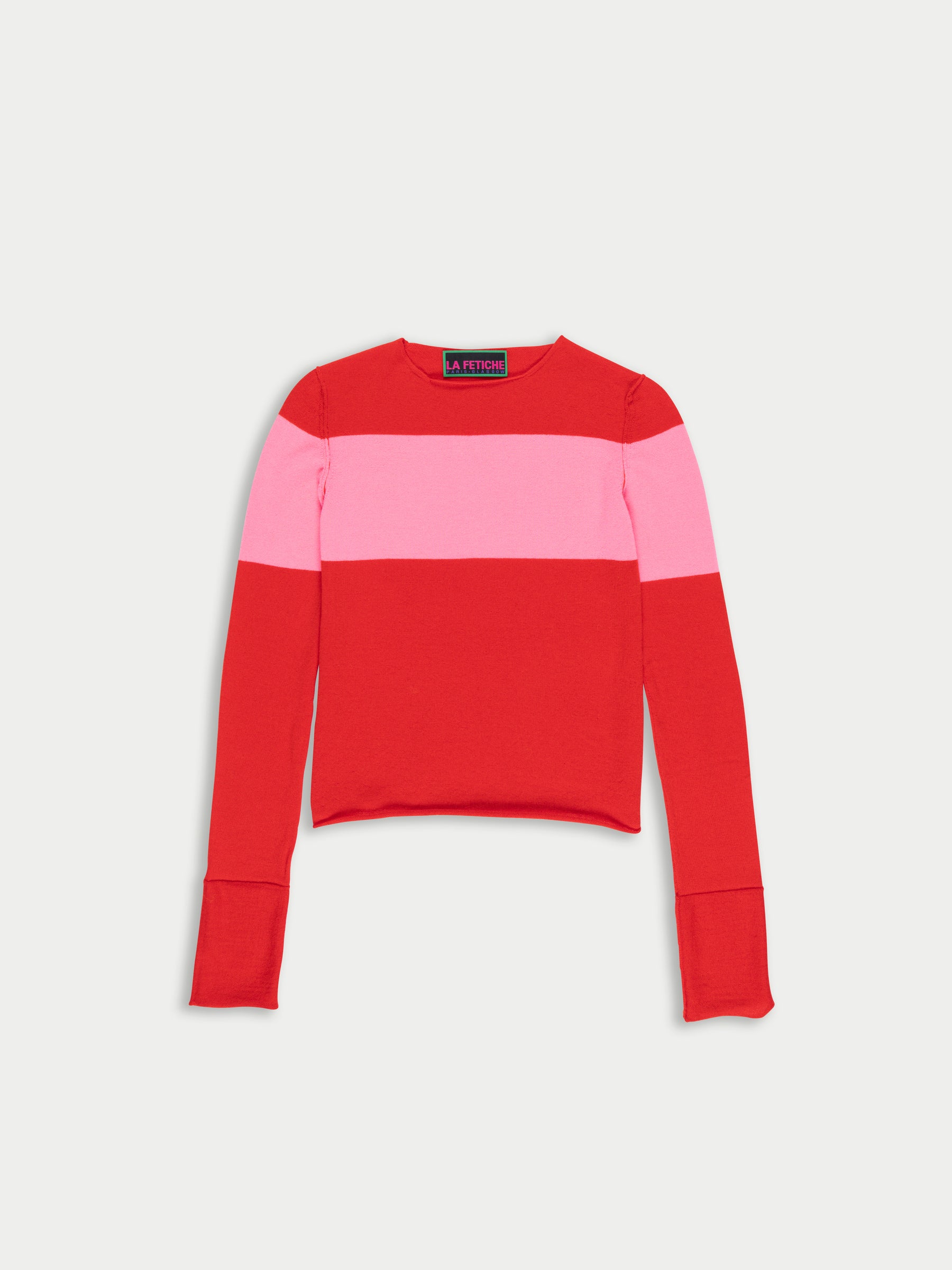 BIRTWELL fitted fine weight sweater - RED / PINK