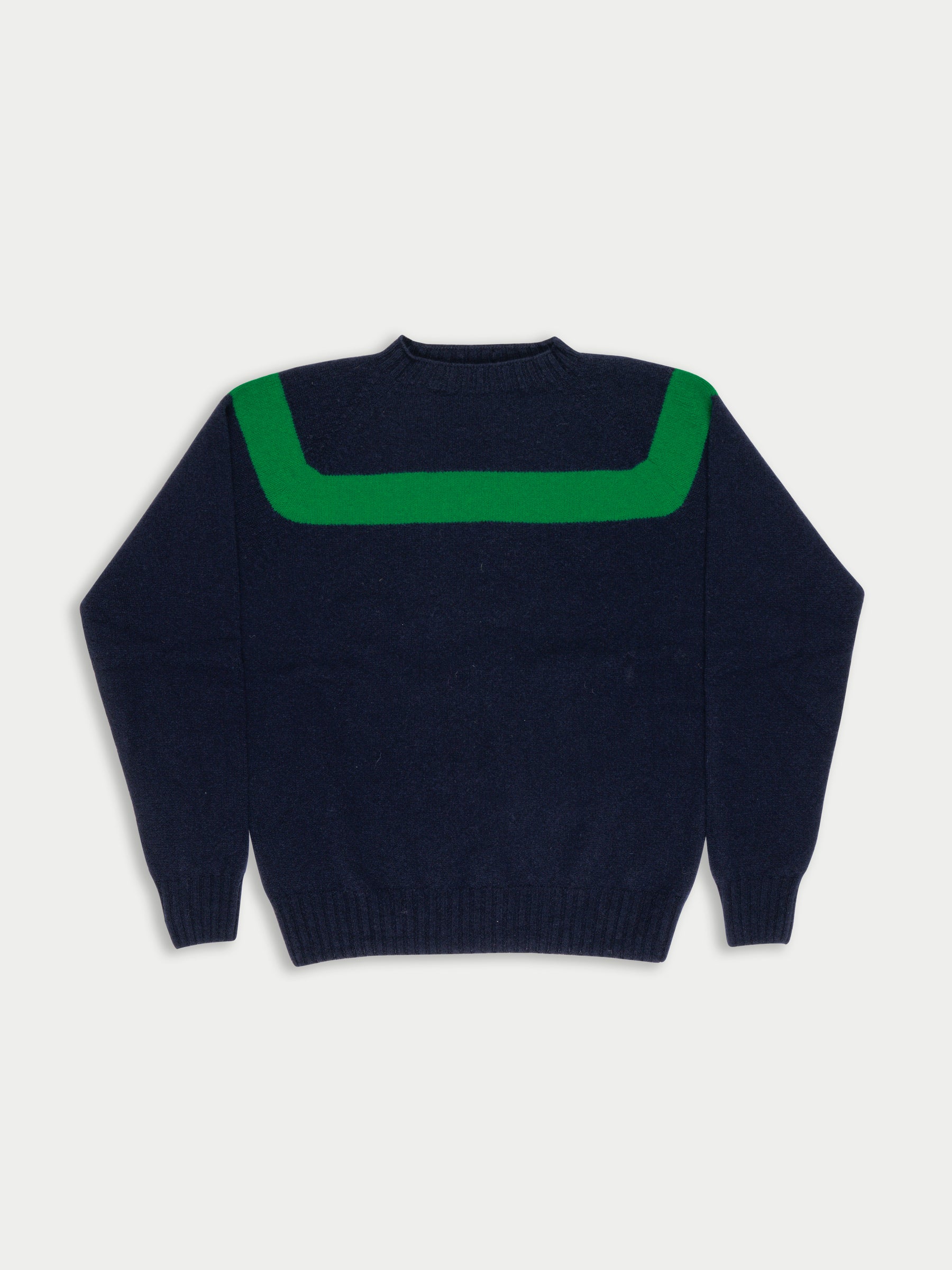 OSSIE Traditional Seam free Sweater - Navy/ Green