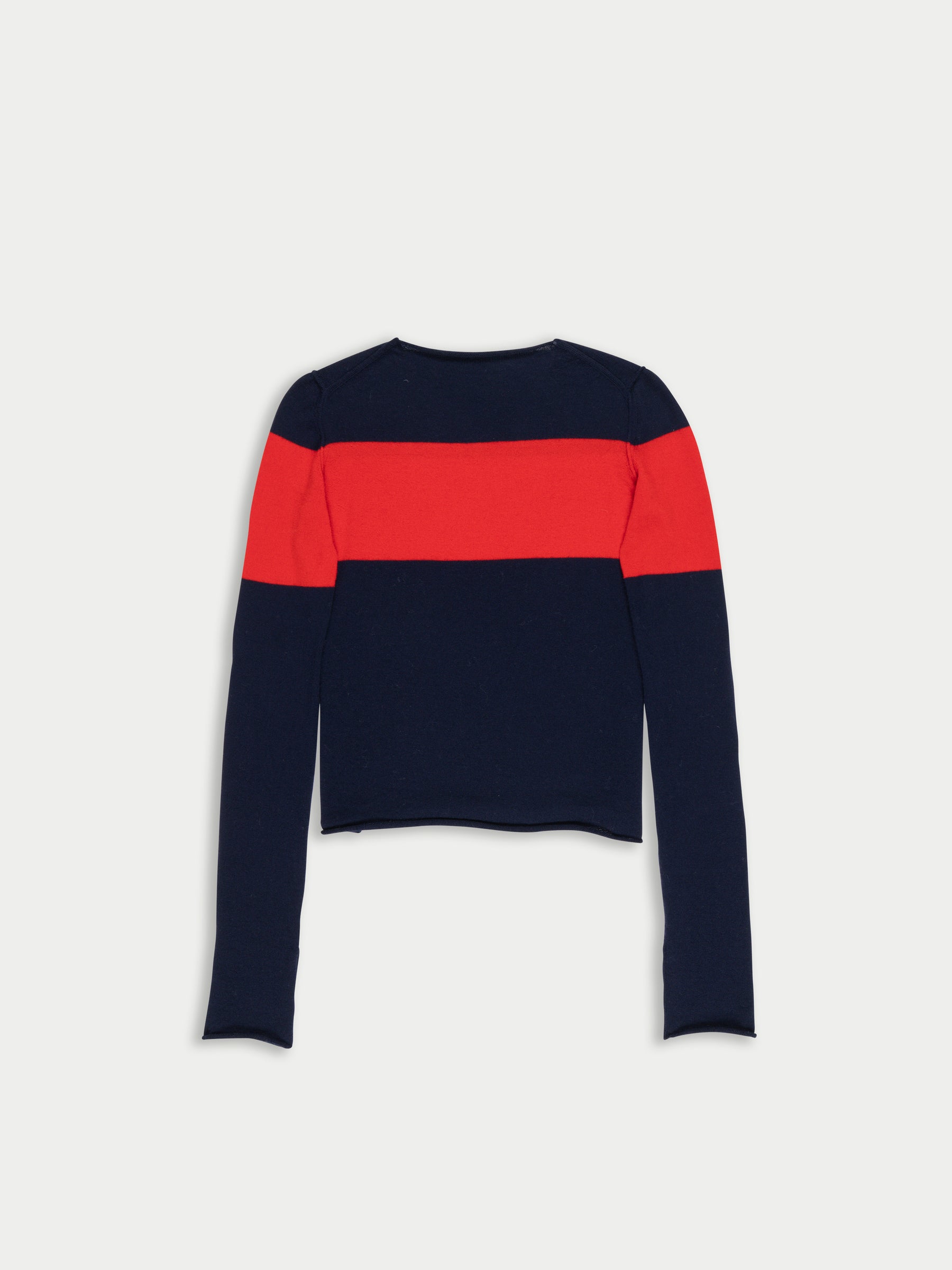 BIRTWELL fitted fine weight sweater - NAVY / RED